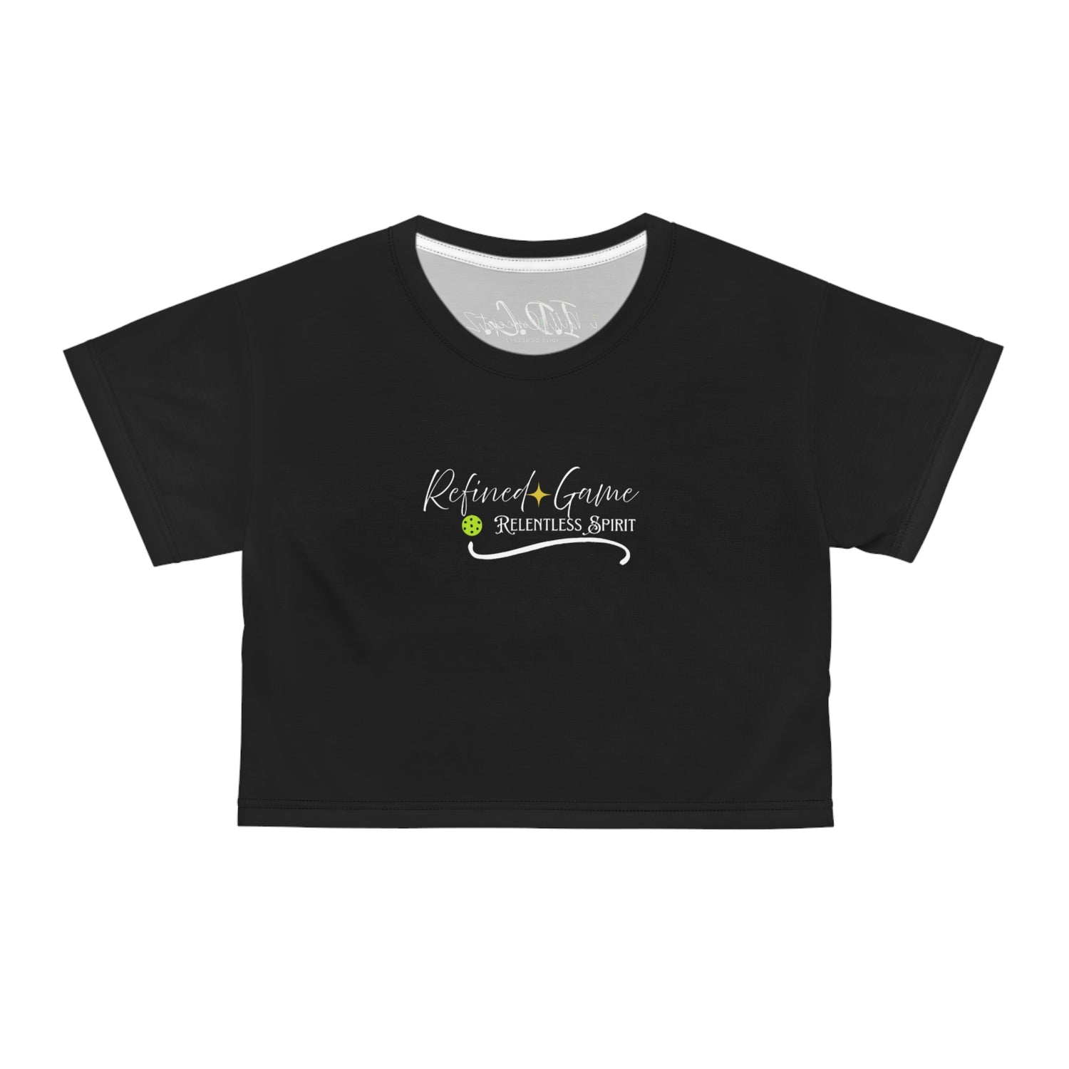 Pickleball Women's Crop Tee - Refined Game & Relentless Spirit Design