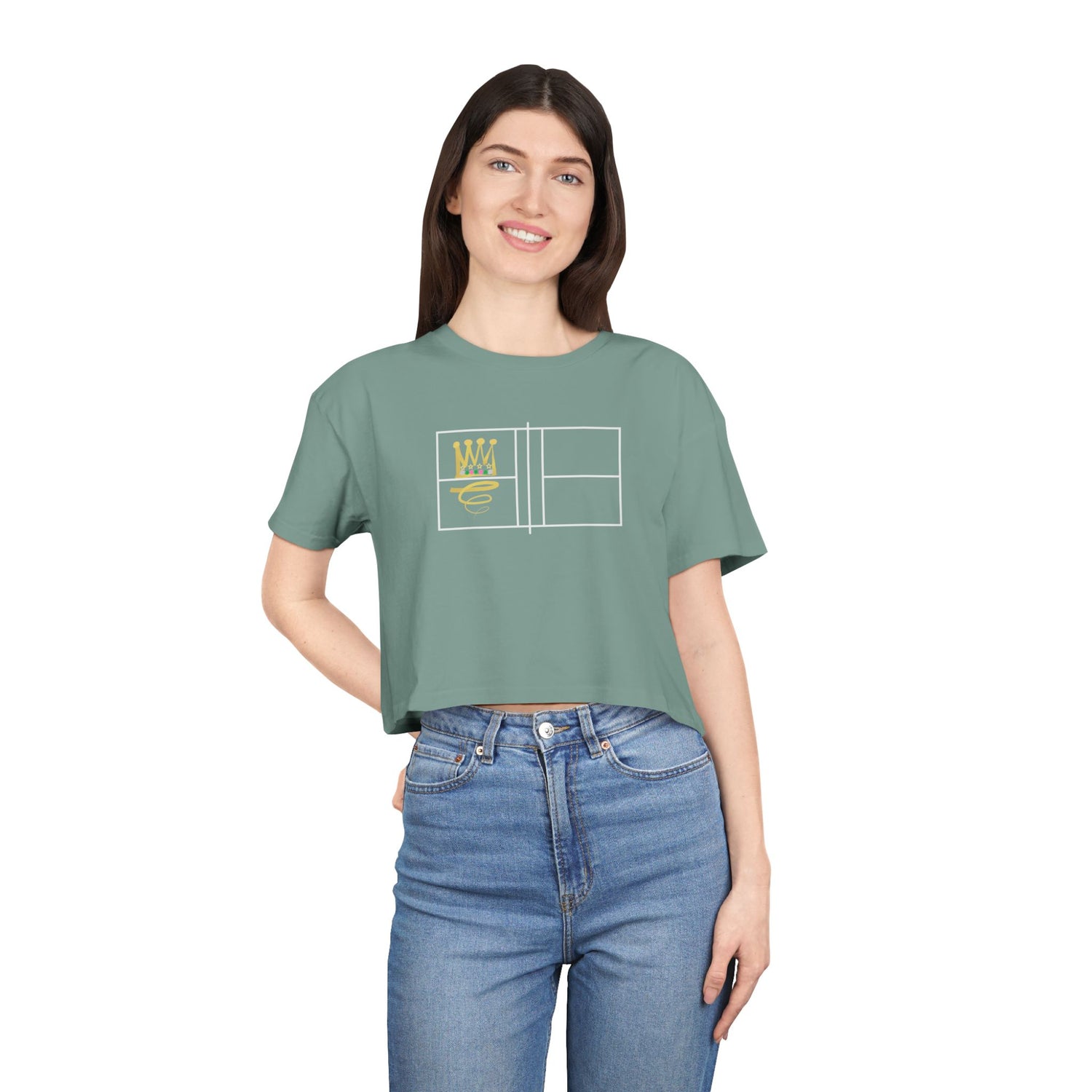 Pickleball Queen of the Court Design - Women's Cropped Tee