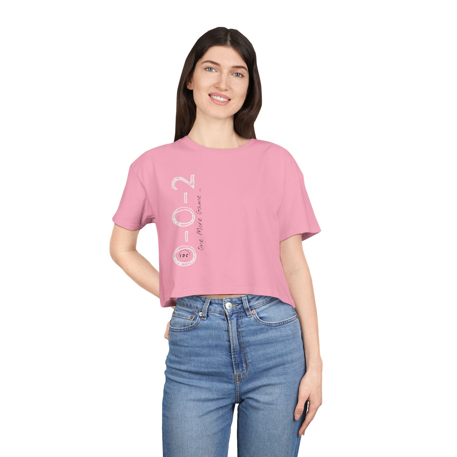 002 Pickleball Women's Crop Tee - Just One More Game