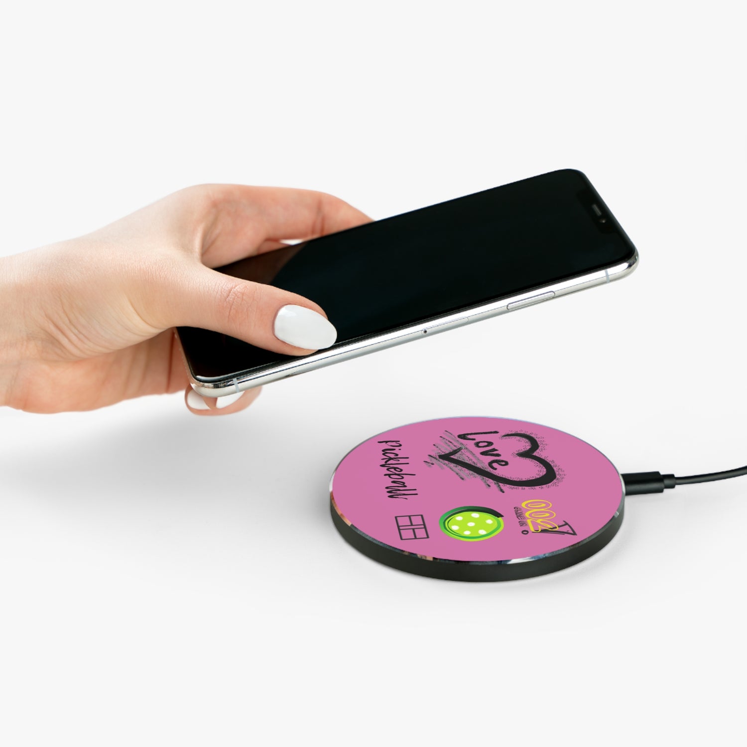 Wireless Charger - LOVE Pickleball Design for Pickleball Enthusiasts | Tech Accessory