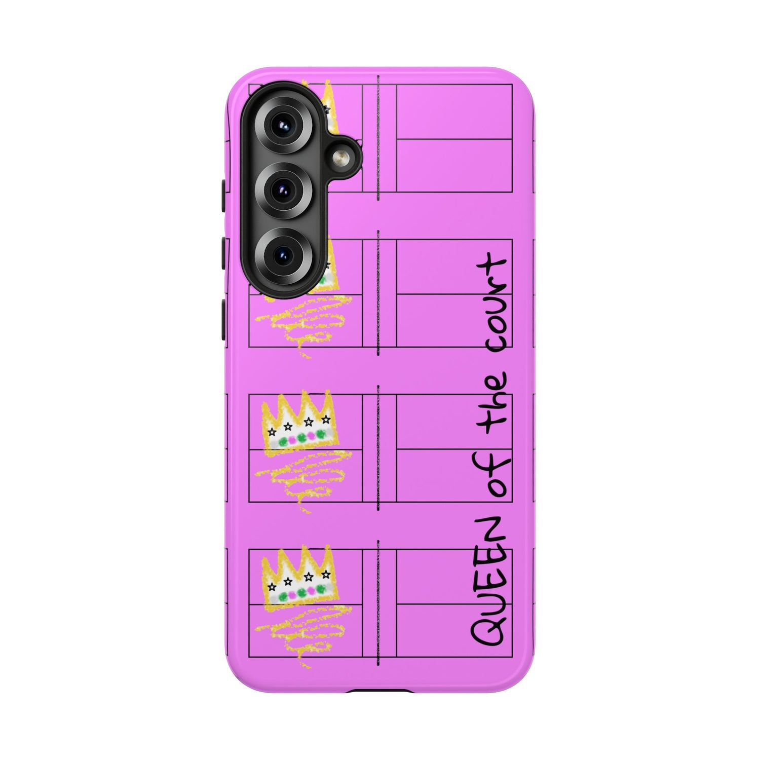 Pickleball Queen of the Court Pink Tough Android Samsung Phone Case - Fun & Durable Sport Accessory