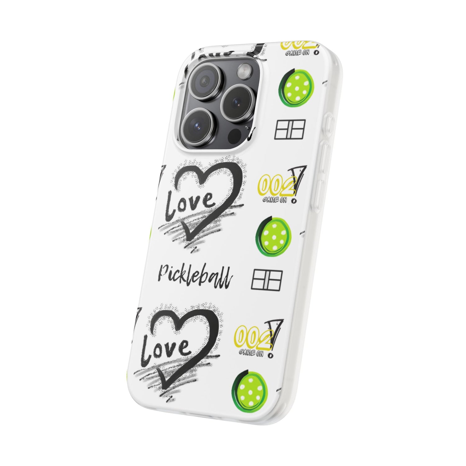 Pickleball Love Flexi iPhone Case - Stylish Phone Protection for Fashion-Forward Individuals