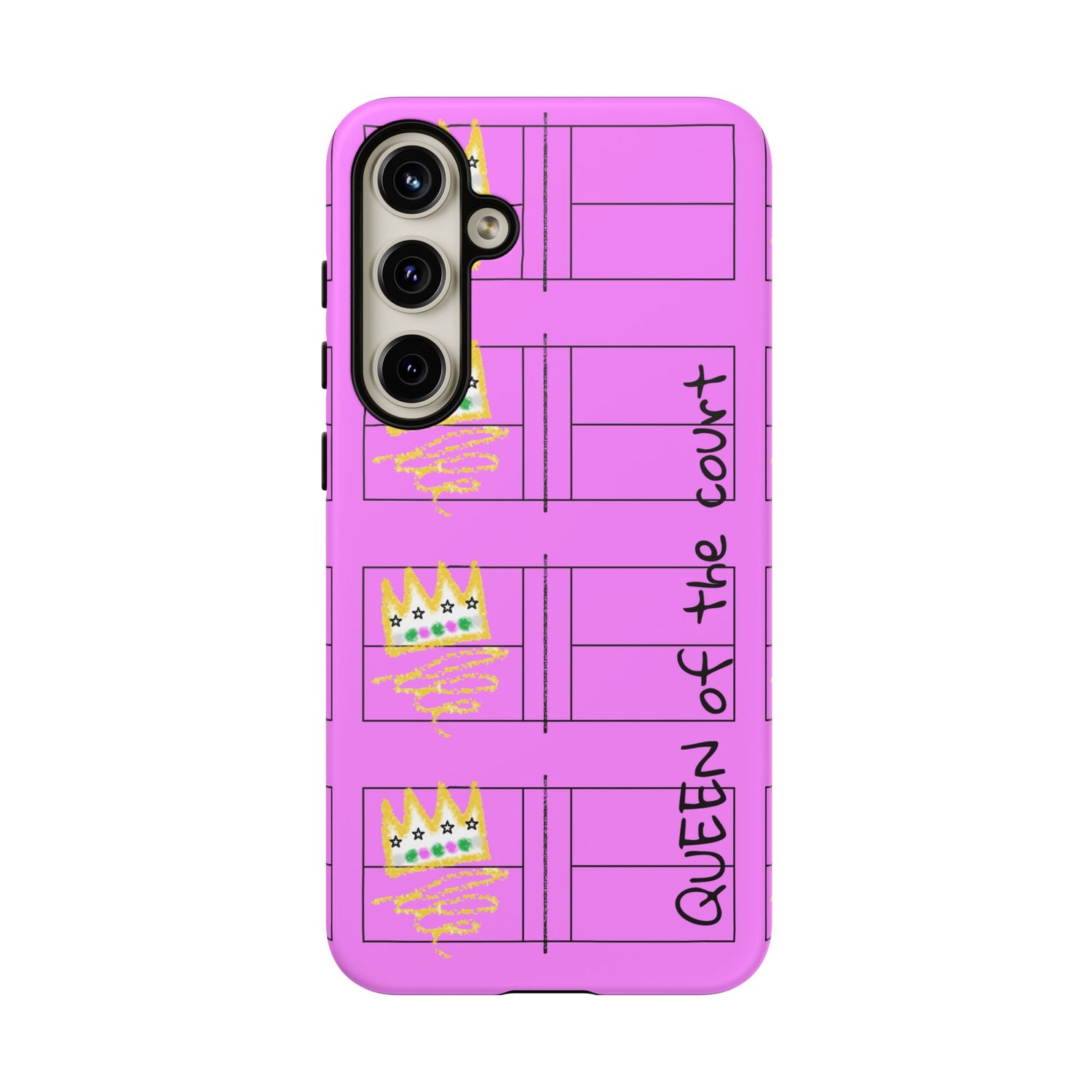 Pickleball Queen of the Court Pink Tough Android Samsung Phone Case - Fun & Durable Sport Accessory