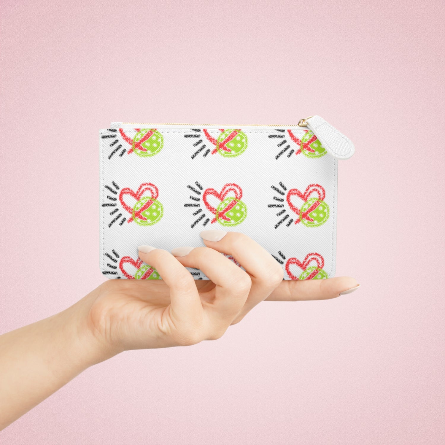 Women's Pickleball Mini Clutch Bag - Love Pickleball Design for Enthusiasts