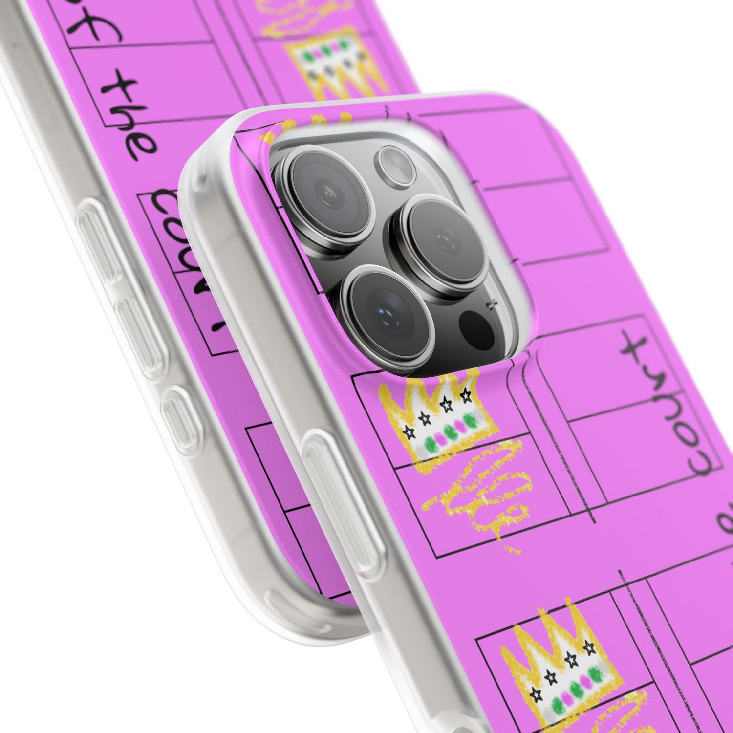 Pickleball Queen of the Court Pink Flexi iPhone Case - Stylish Phone Protection for Fashion-Forward Individuals