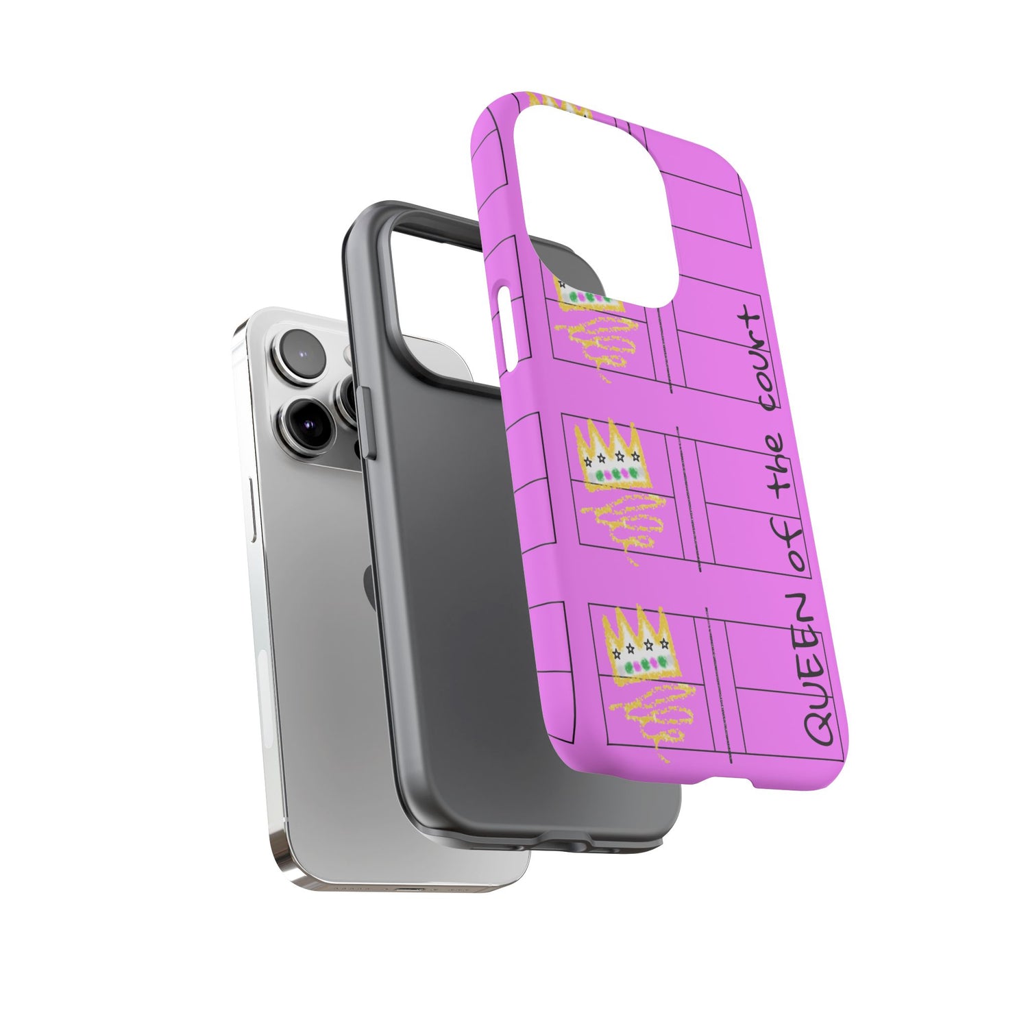 Pickleball Queen of the Court Pink Tough iPhone Case - Fun & Durable Sport Accessory