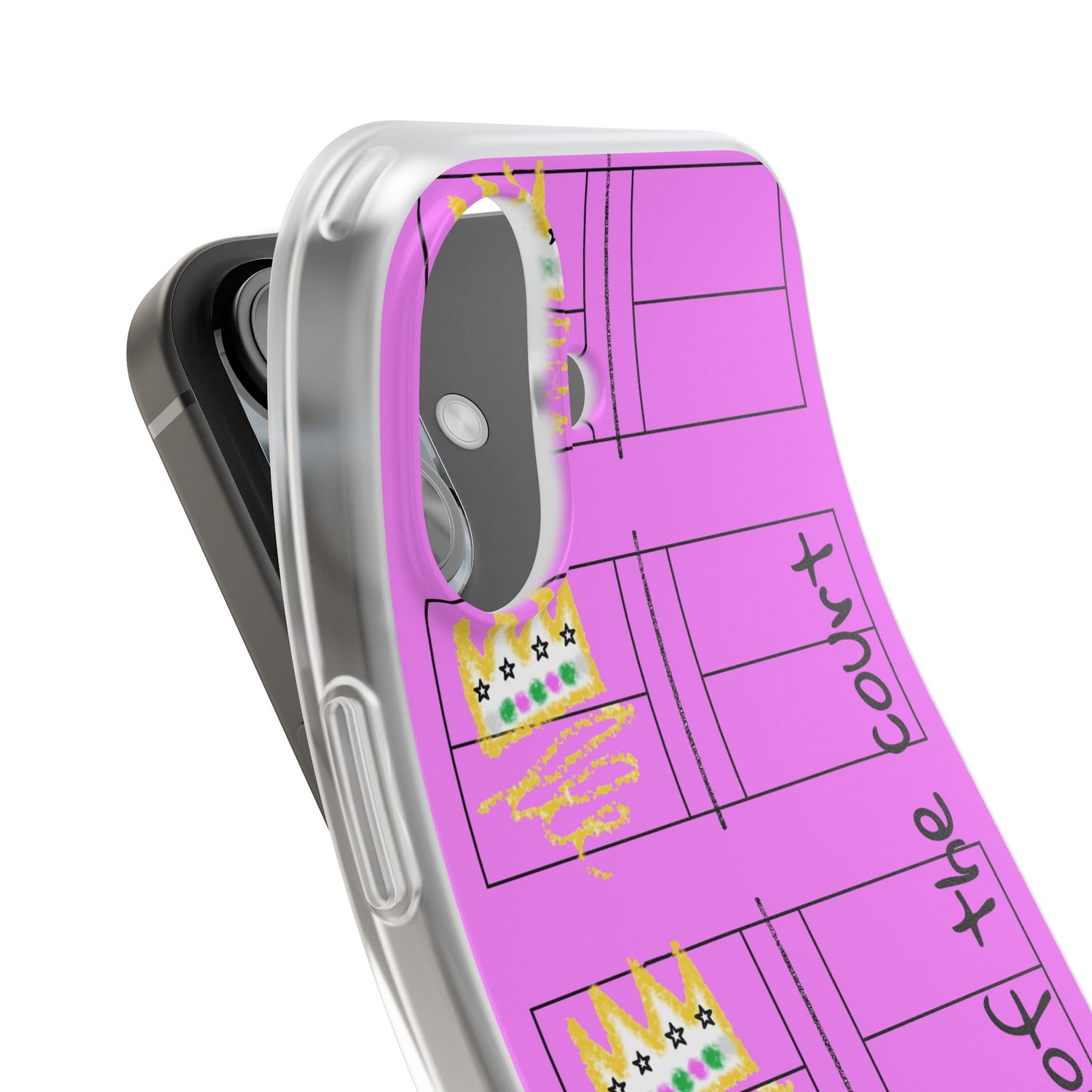 Pickleball Queen of the Court Pink Flexi iPhone Case - Stylish Phone Protection for Fashion-Forward Individuals