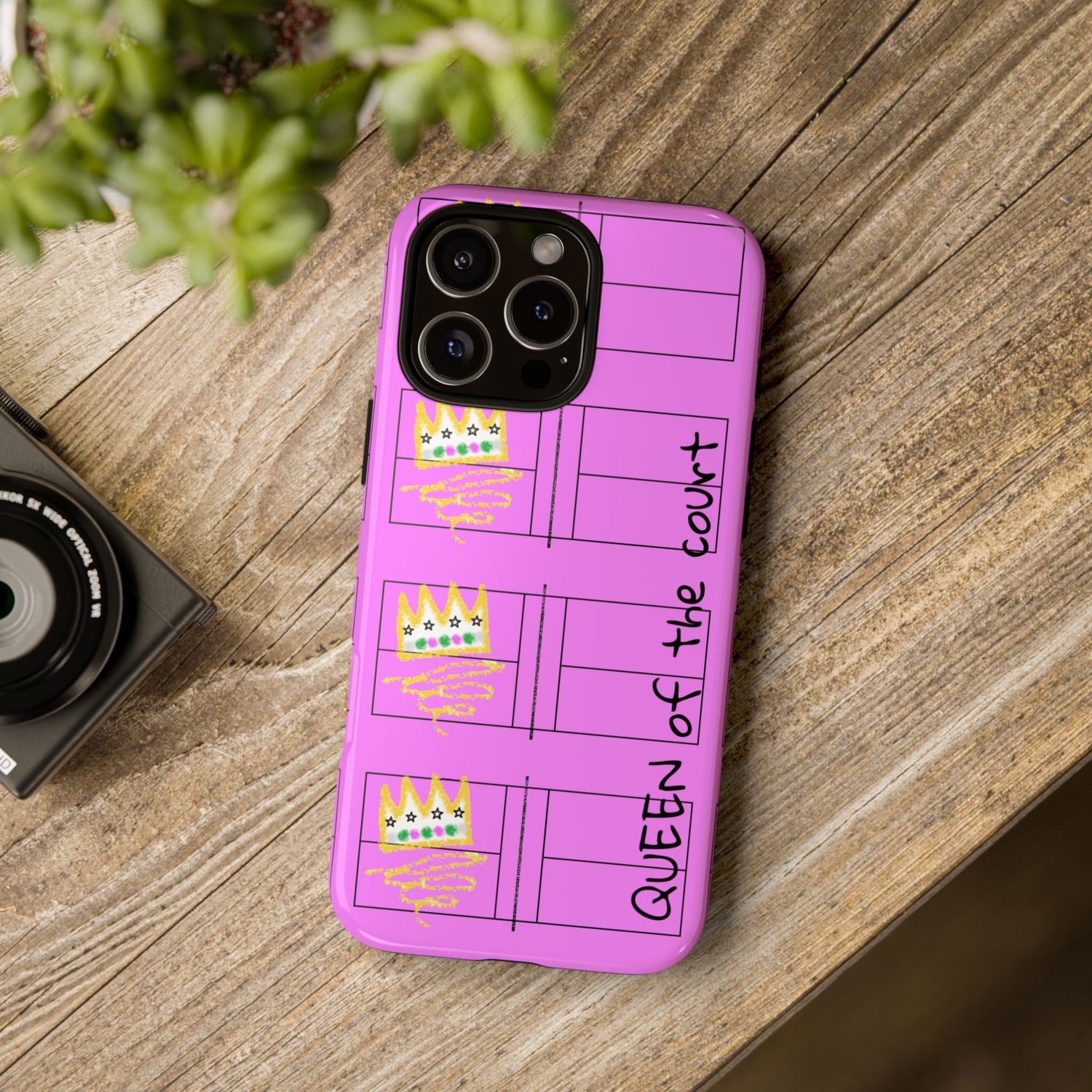 Pickleball Queen of the Court Pink Tough iPhone Case - Fun & Durable Sport Accessory