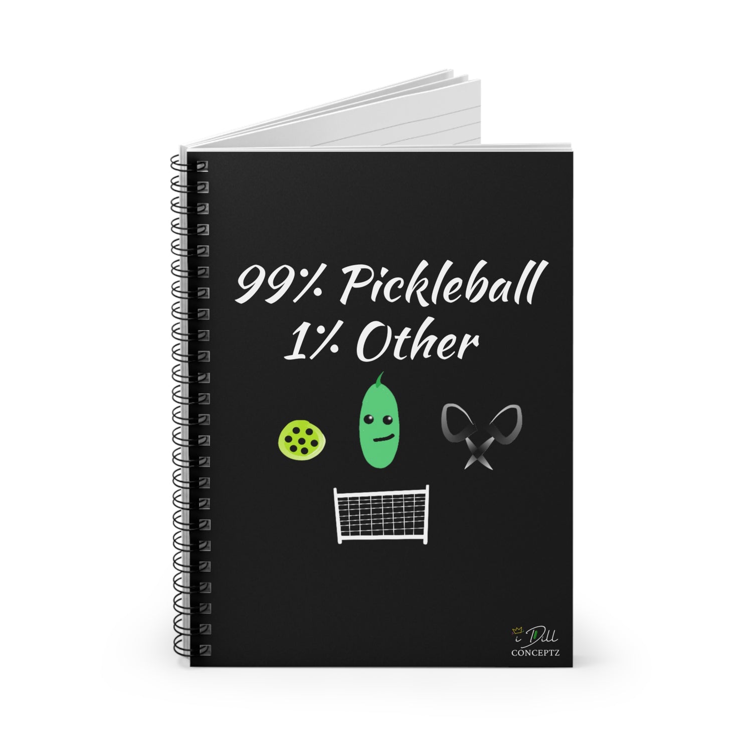 Pickleball Notebook - Ruled Line - '99% Pickleball 1% Other' Design