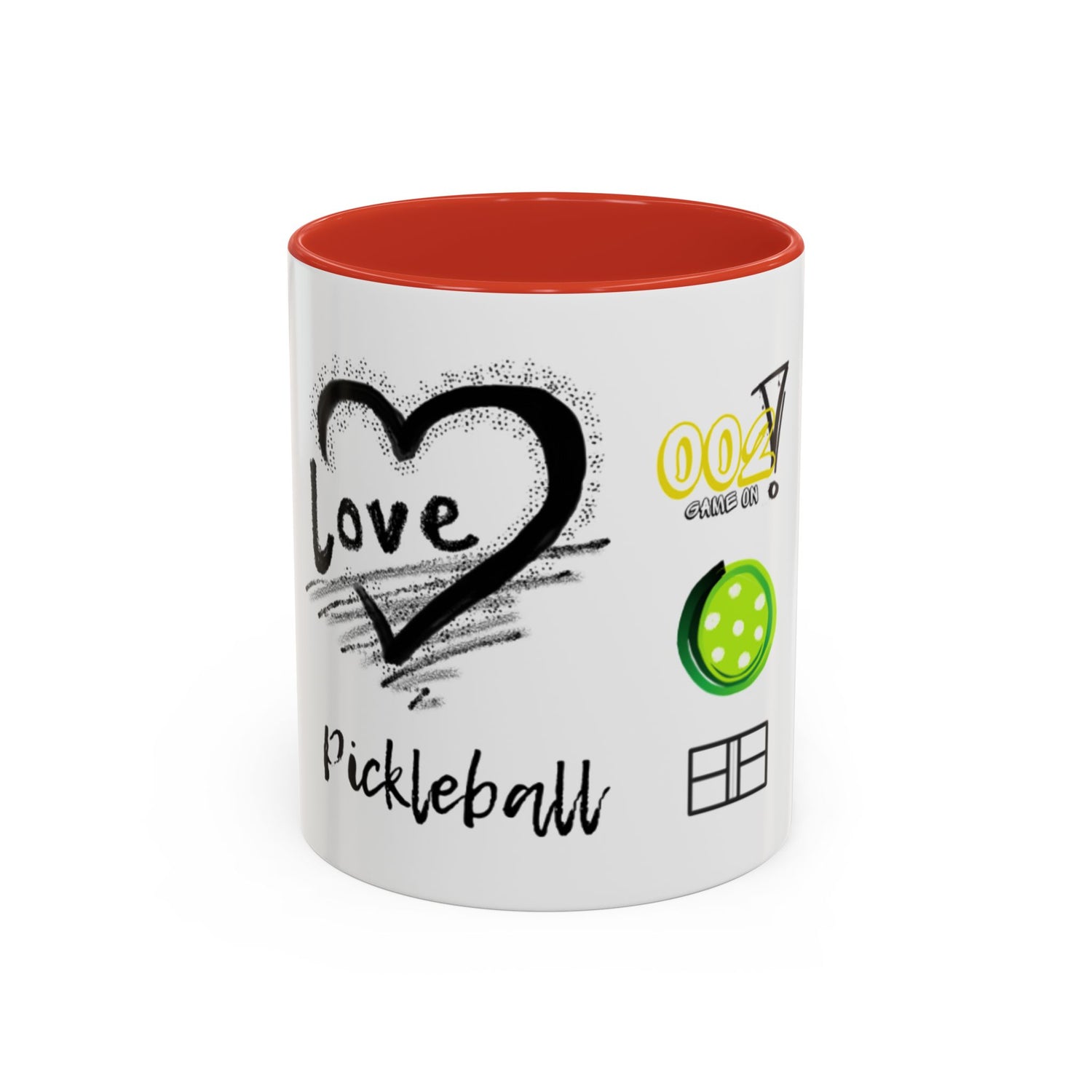 Pickleball Love Accent Coffee Mug - Fun Sports Gift (11oz & 15oz)
