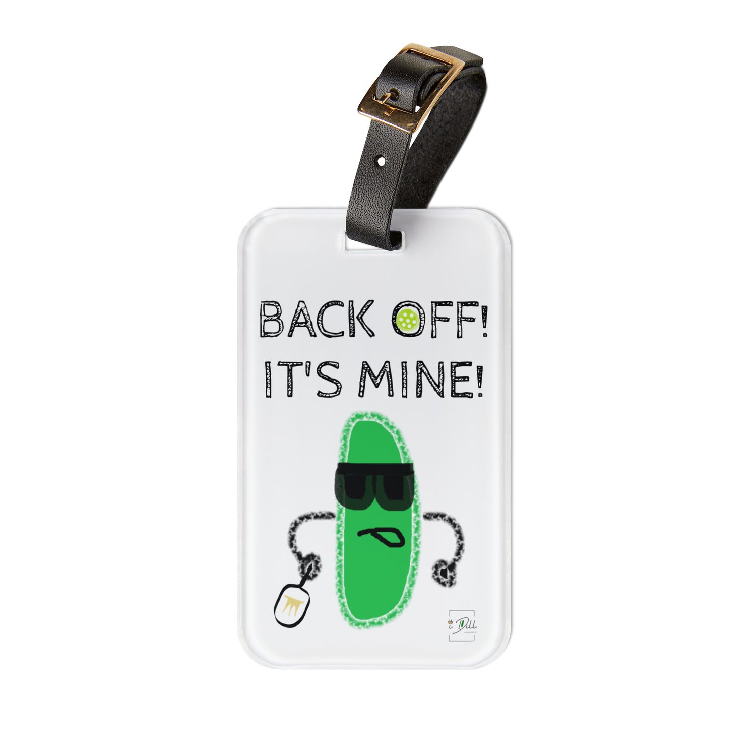 Pickleball Luggage Tag - Funny "Back Off! It's Mine!" Design for Travel Enthusiasts