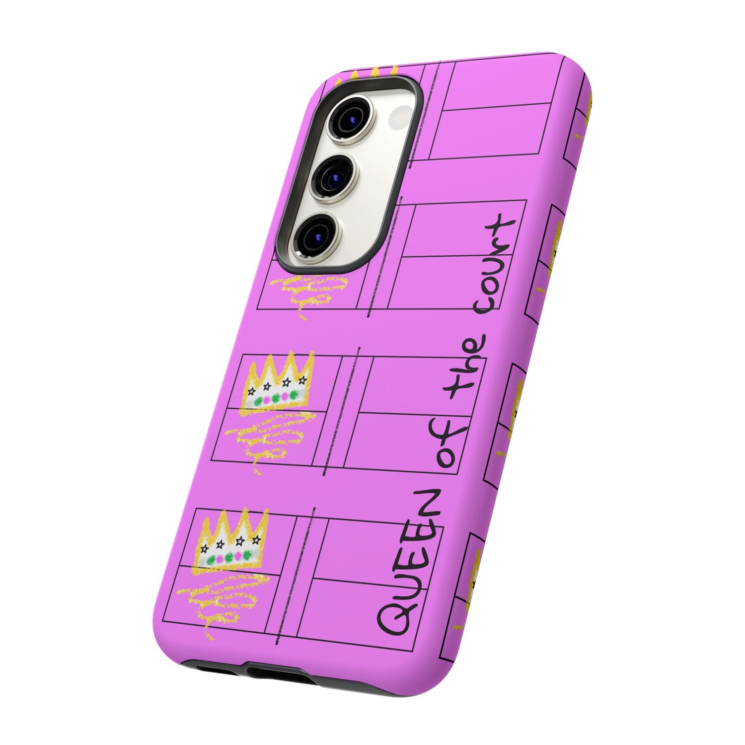 Pickleball Queen of the Court Pink Tough Android Samsung Phone Case - Fun & Durable Sport Accessory