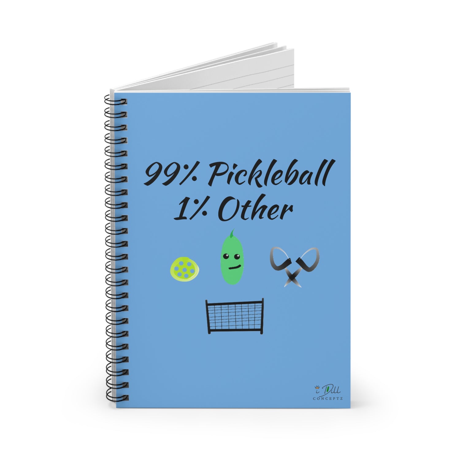 Pickleball Notebook - Ruled Line - '99% Pickleball 1% Other' Design