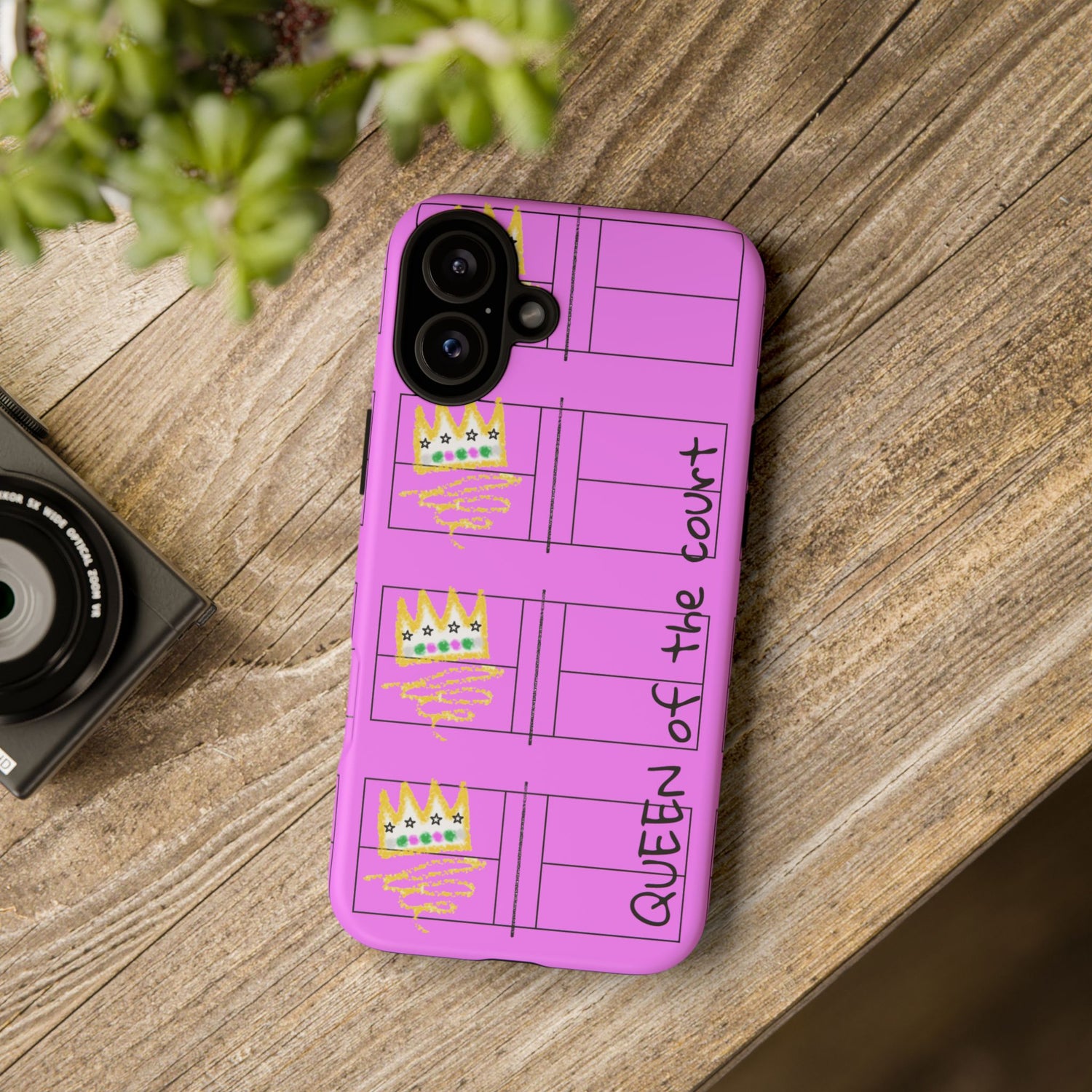 Pickleball Queen of the Court Pink Tough iPhone Case - Fun & Durable Sport Accessory