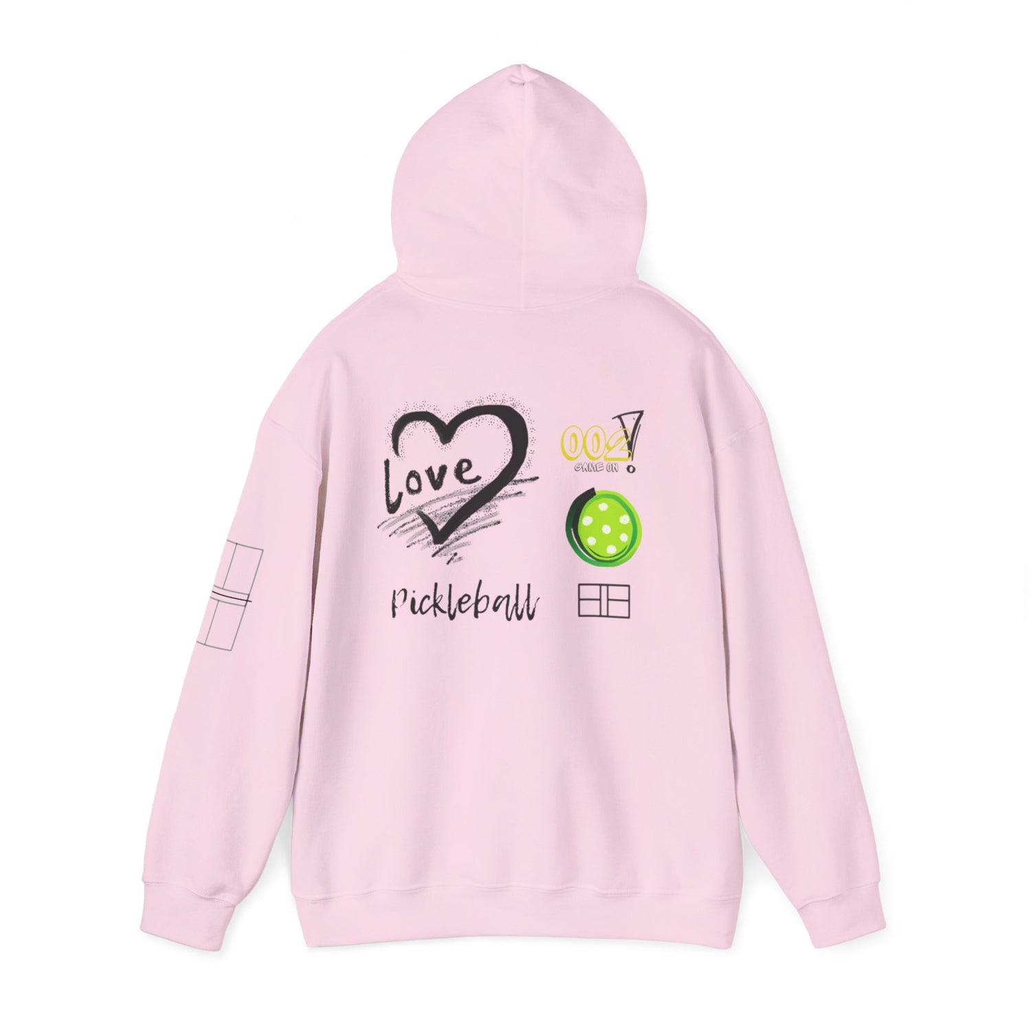Unisex Pickleball Hoodie Sweatshirt Apparel - LOVE Pickleball
