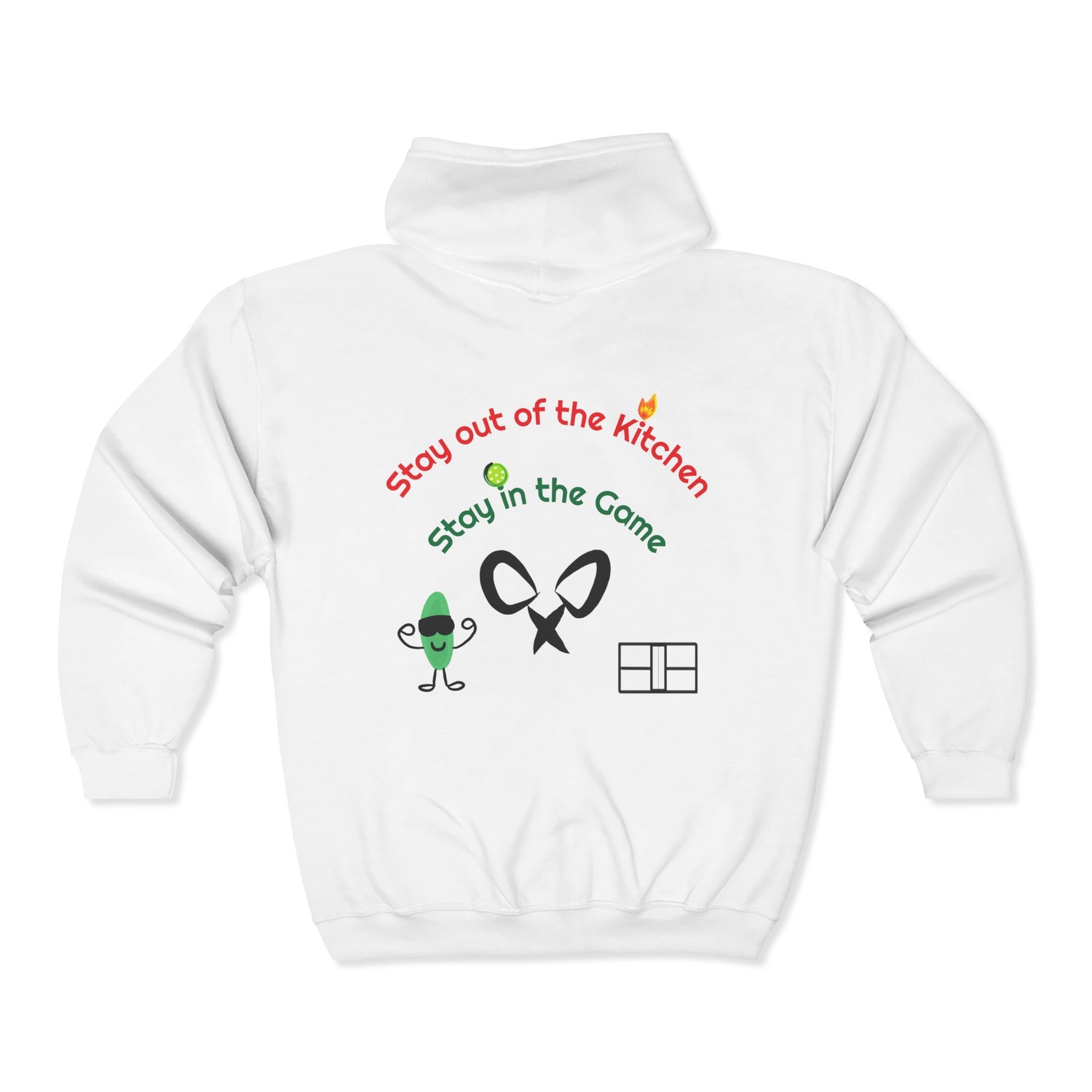 Unisex Pickleball Zip Hoodie Sweatshirt - Stay out of the Kitchen Design