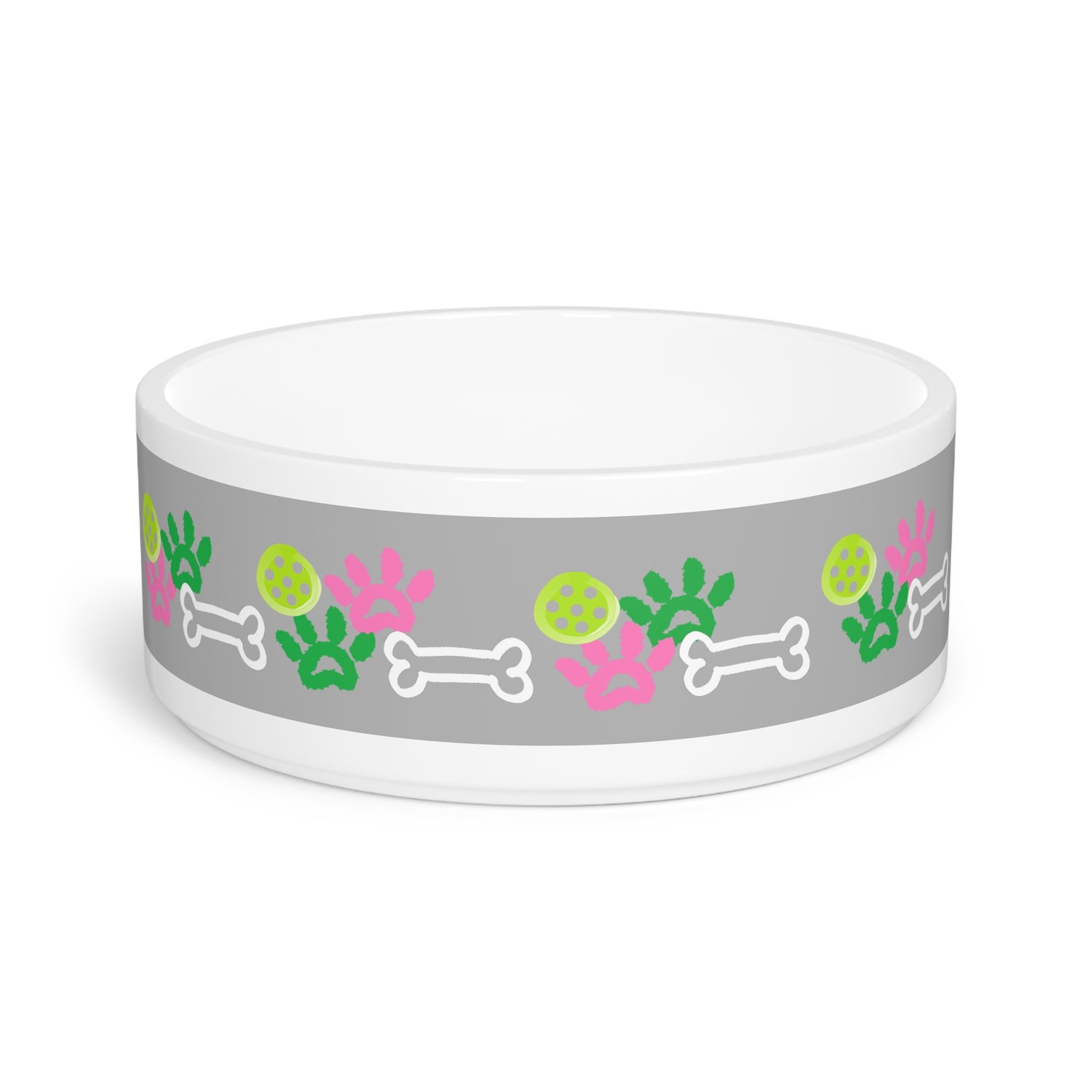 Pet Bowl - Pickleball and Dog Paw Design - Unique Pet Gift