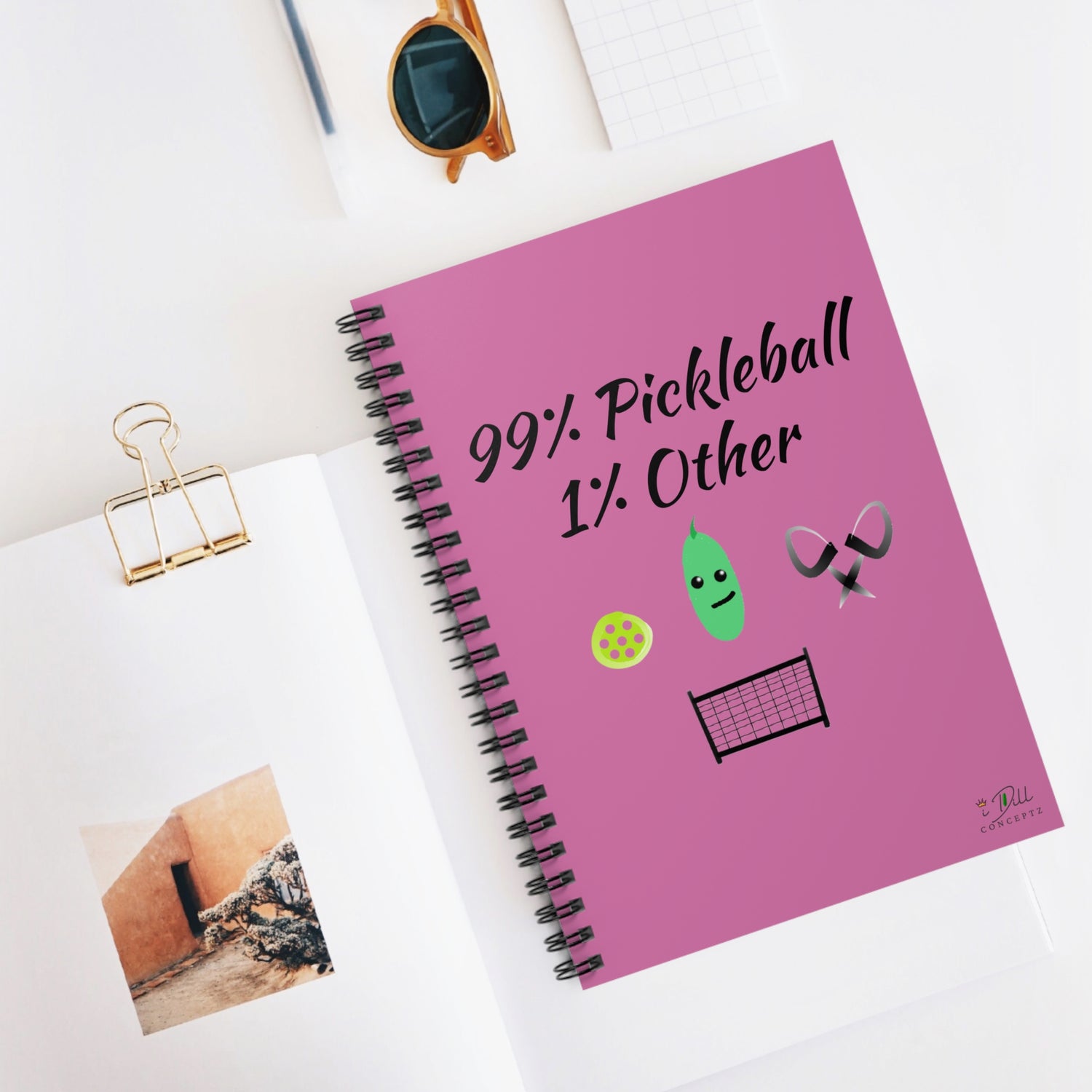 Pickleball Notebook - Ruled Line - '99% Pickleball 1% Other' Design