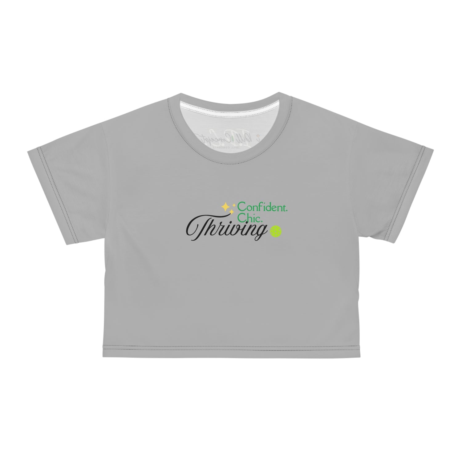 Women's Crop Top - Confident Chic Thriving Design - Women's Pickleball Tee Apparel