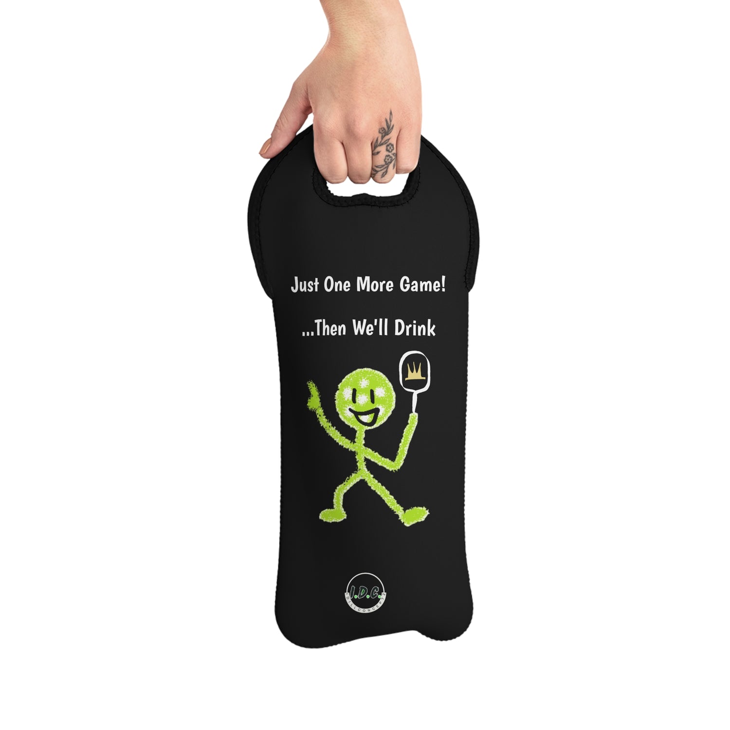 Pickleball Wine Tote Bag - 'Just One More Game Then We'll Drink' Design
