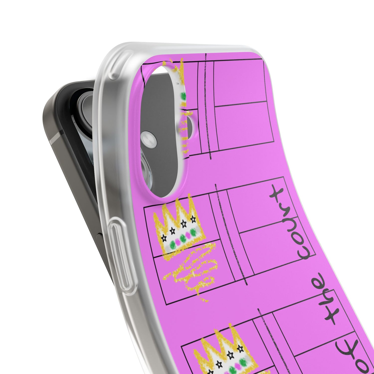 Pickleball Queen of the Court Pink Flexi iPhone Case - Stylish Phone Protection for Fashion-Forward Individuals