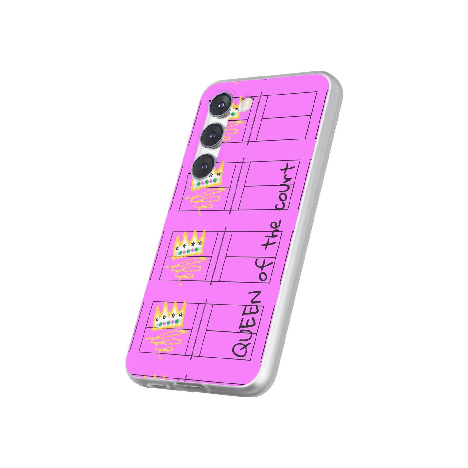 Pickleball Queen of the Court Pink Flexi Android Samsung Phone Case - Stylish Phone Protection for Fashion-Forward Individuals