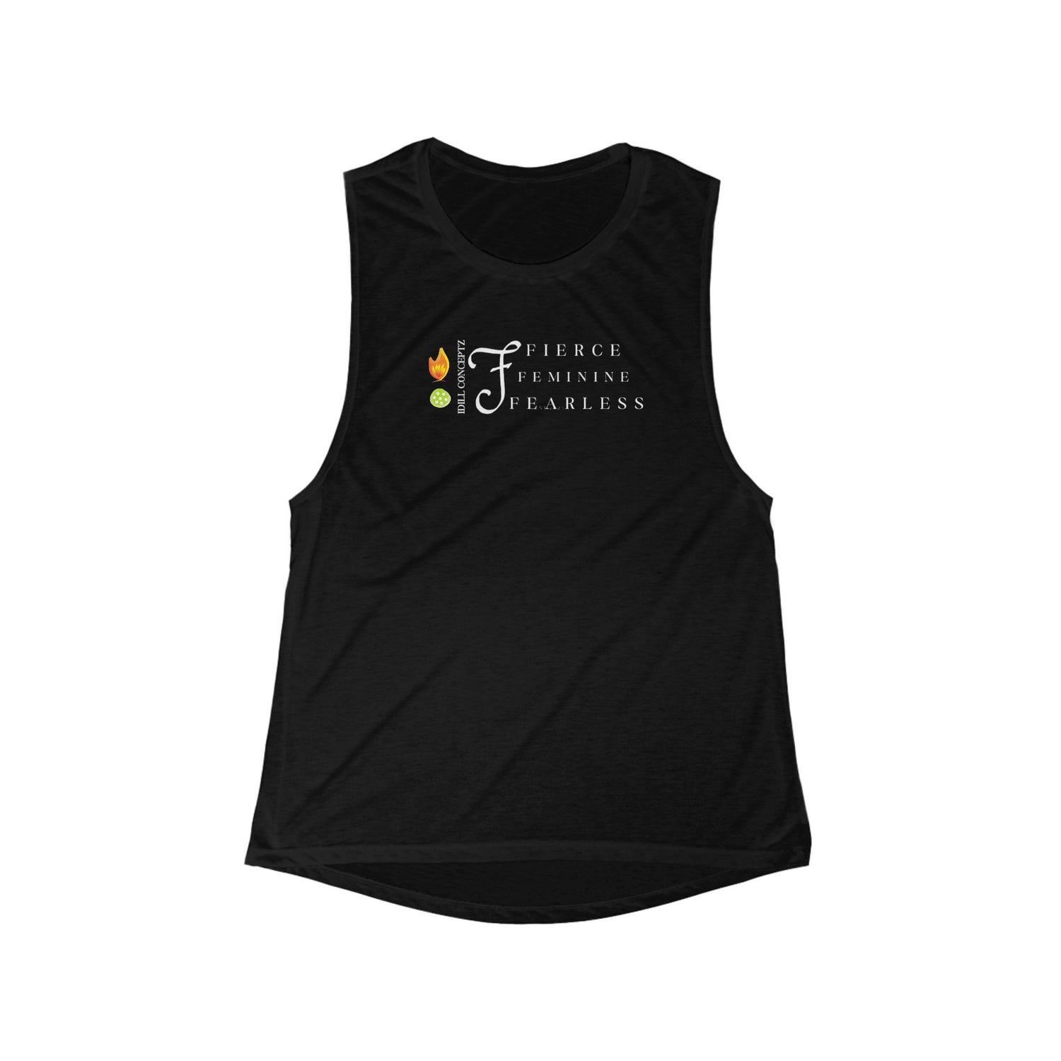 Women's Muscle Tank - Fierce Feminine Fearless Design - Women's Pickleball Jersey Muscle Tank