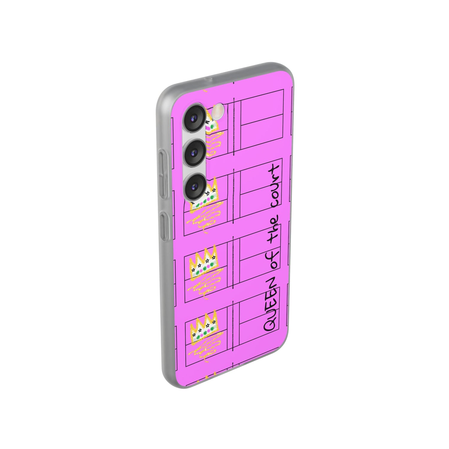 Pickleball Queen of the Court Pink Flexi Android Samsung Phone Case - Stylish Phone Protection for Fashion-Forward Individuals