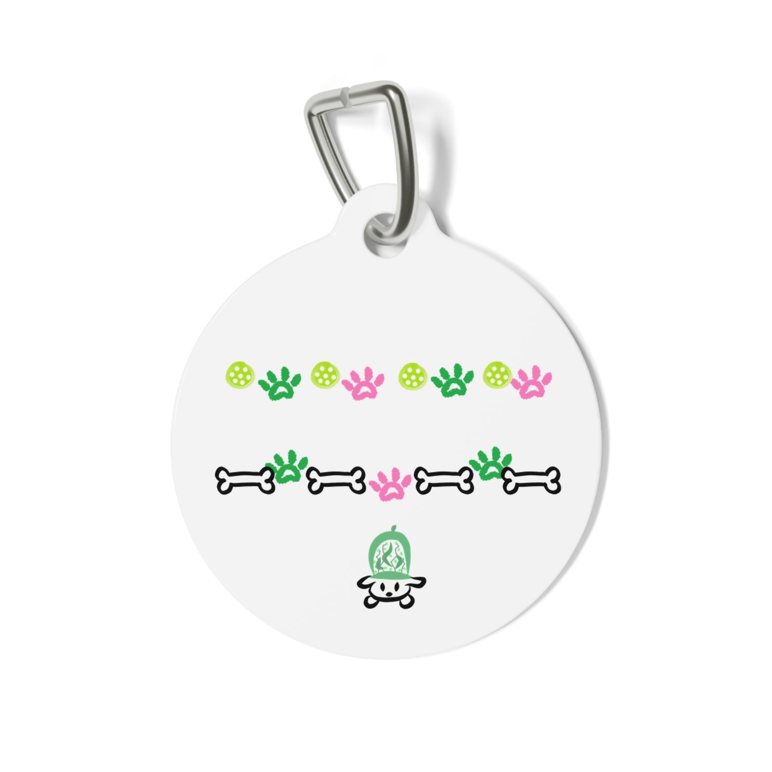 Pet Tag - Pickleball Dog Tag, Dog Paws and Bones Design - Unique Pet Accessory Gift