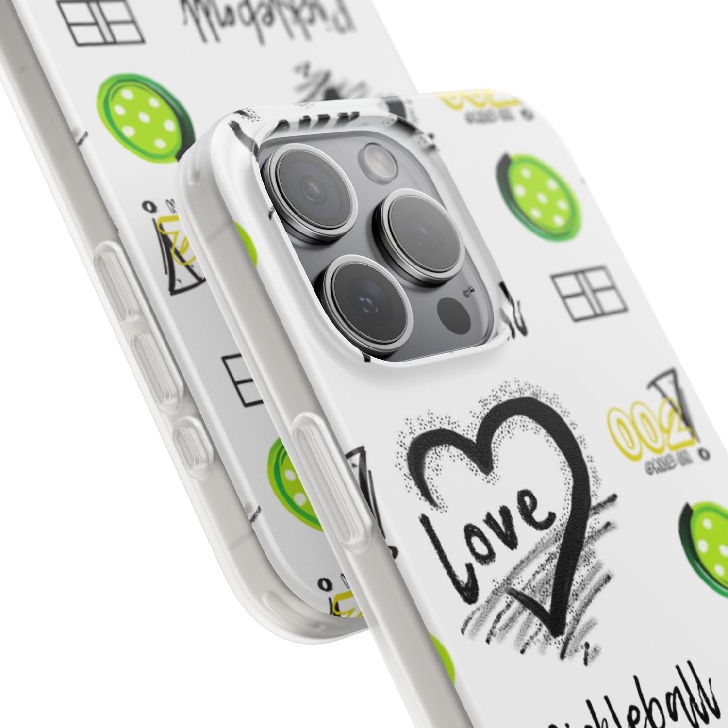 Pickleball Love Flexi iPhone Case - Stylish Phone Protection for Fashion-Forward Individuals