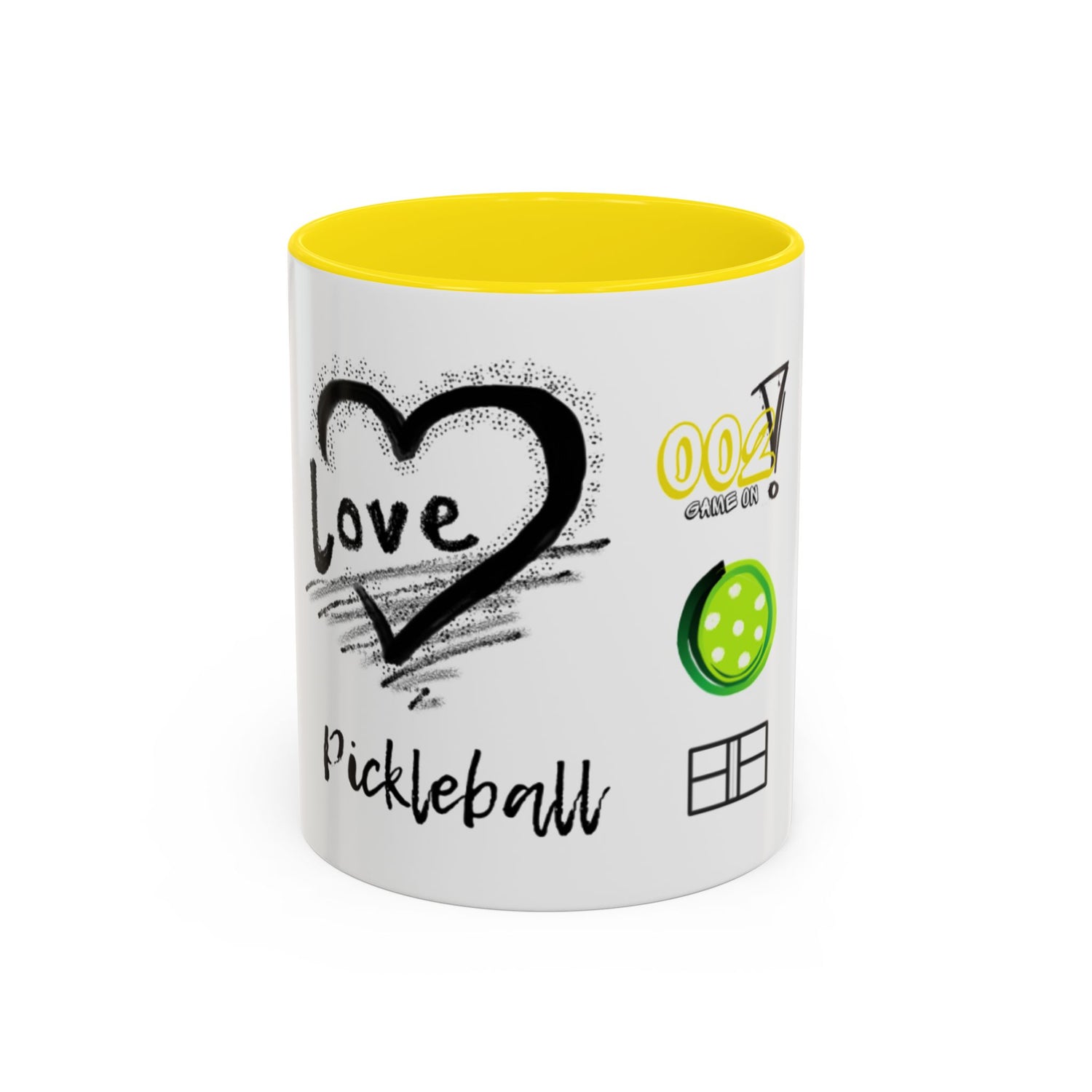 Pickleball Love Accent Coffee Mug - Fun Sports Gift (11oz & 15oz)