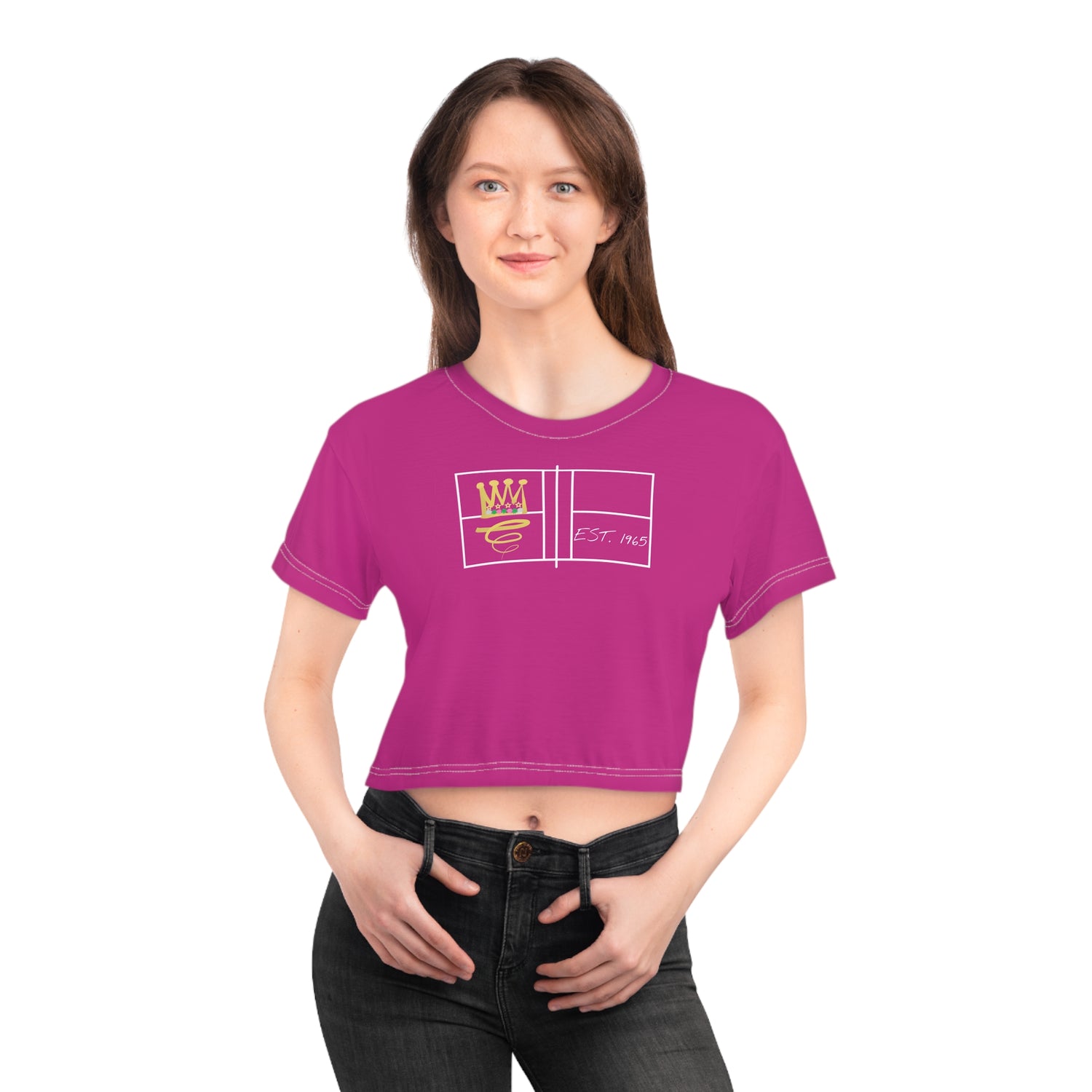 Women's Activewear Crop Tee - Queen of the Court Design