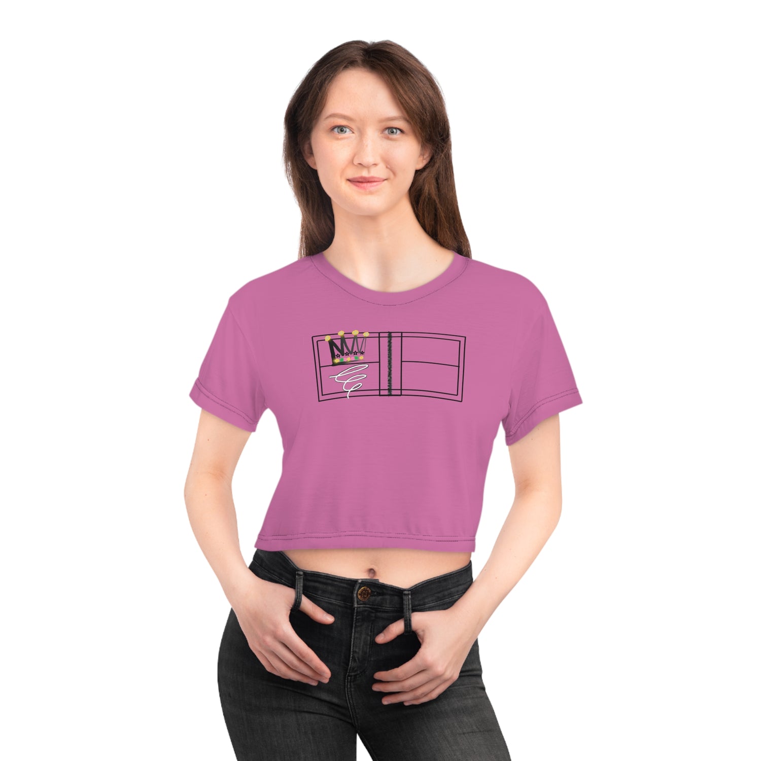 Women's Activewear Crop Tee - Queen of the Court Design