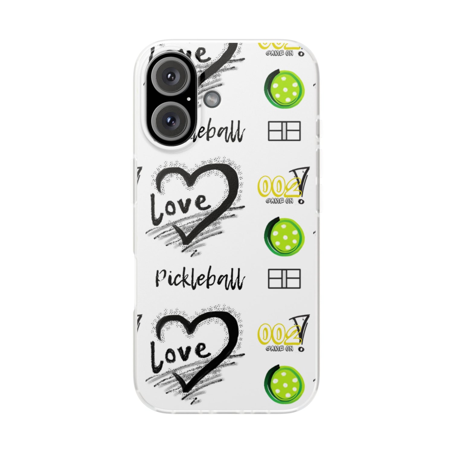 Pickleball Love Flexi iPhone Case - Stylish Phone Protection for Fashion-Forward Individuals
