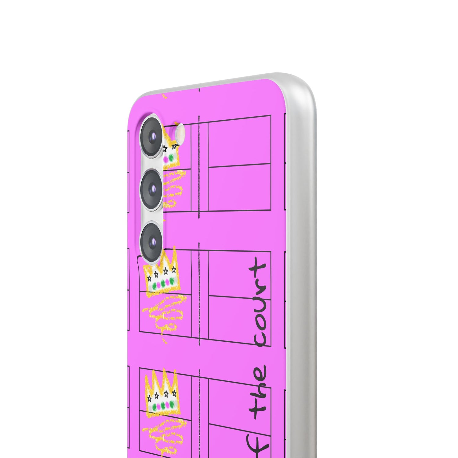 Pickleball Queen of the Court Pink Flexi Android Samsung Phone Case - Stylish Phone Protection for Fashion-Forward Individuals