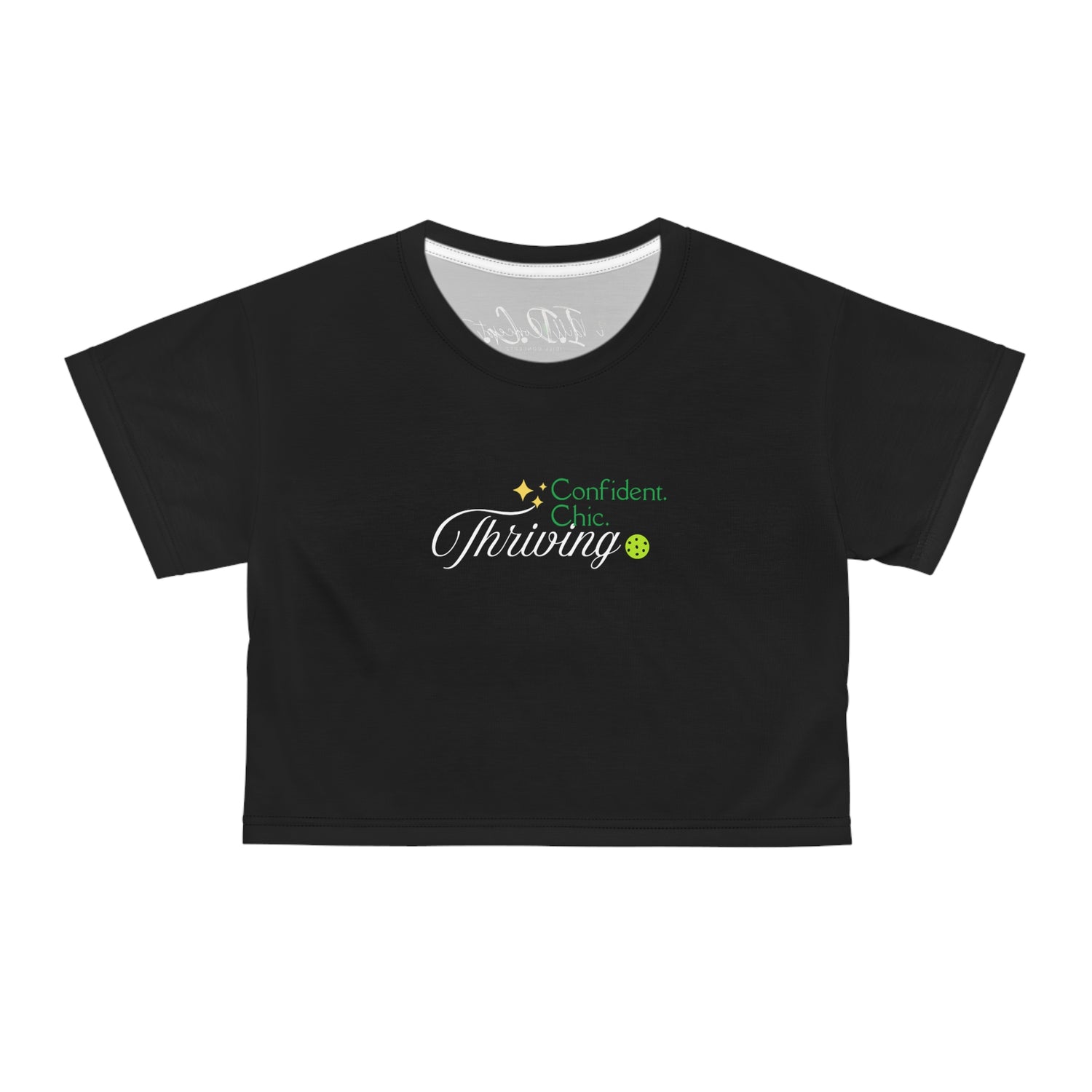 Women's Crop Top - Confident Chic Thriving Design - Women's Pickleball Tee Apparel