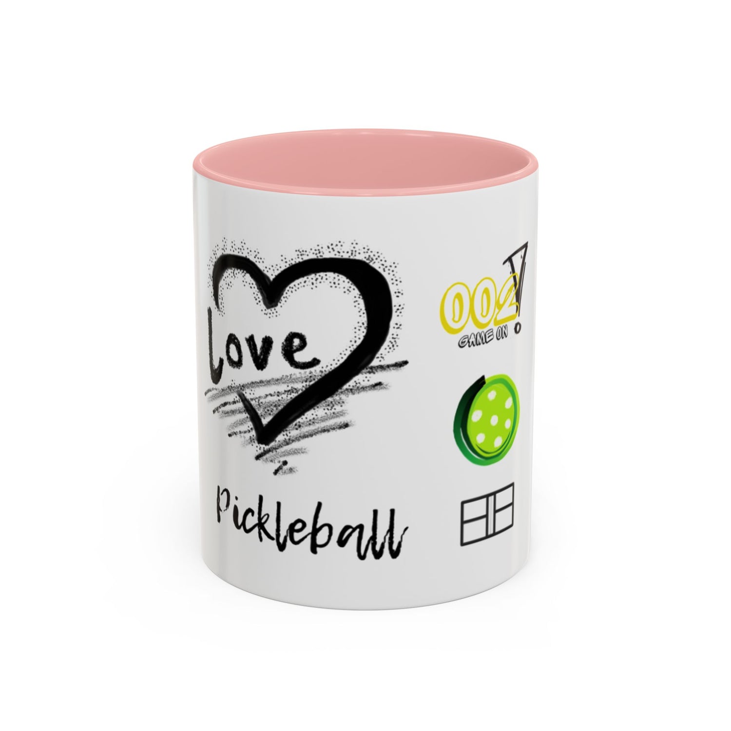 Pickleball Love Accent Coffee Mug - Fun Sports Gift (11oz & 15oz)