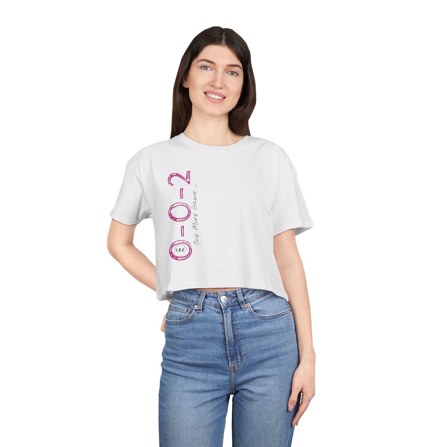 002 Pickleball Women's Crop Tee - Just One More Game