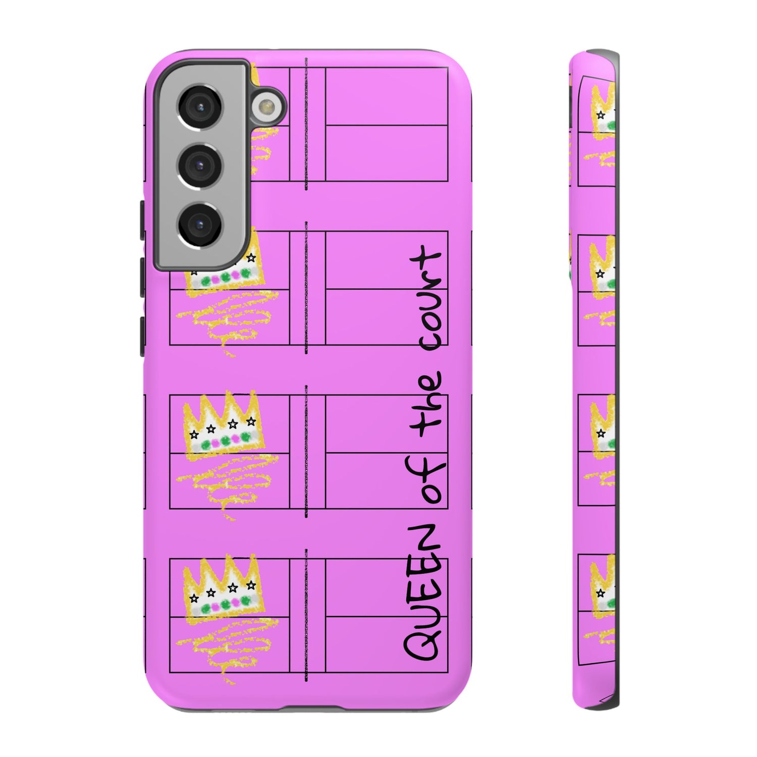 Pickleball Queen of the Court Pink Tough Android Samsung Phone Case - Fun & Durable Sport Accessory