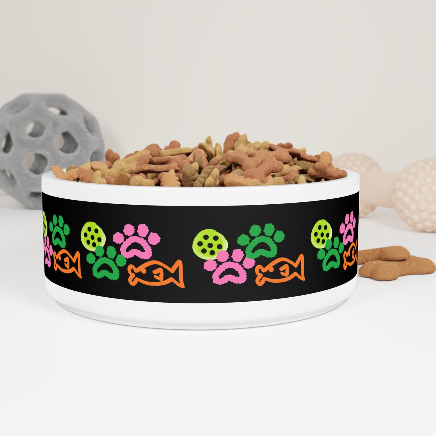 Pet Bowl - Pickleball and Cat Paw Design - Unique Pet Gift
