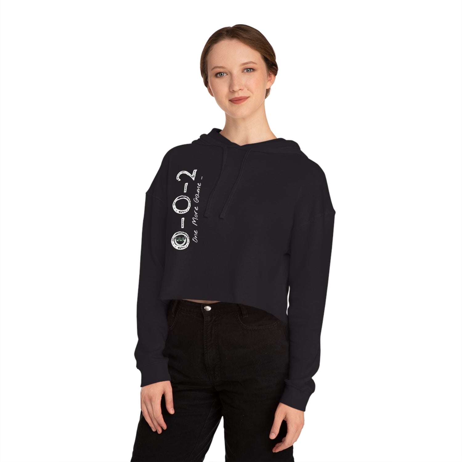 002 Pickleball Crop Hoodie - Just One More Game - Women's Cropped Hoodie Sweatshirt