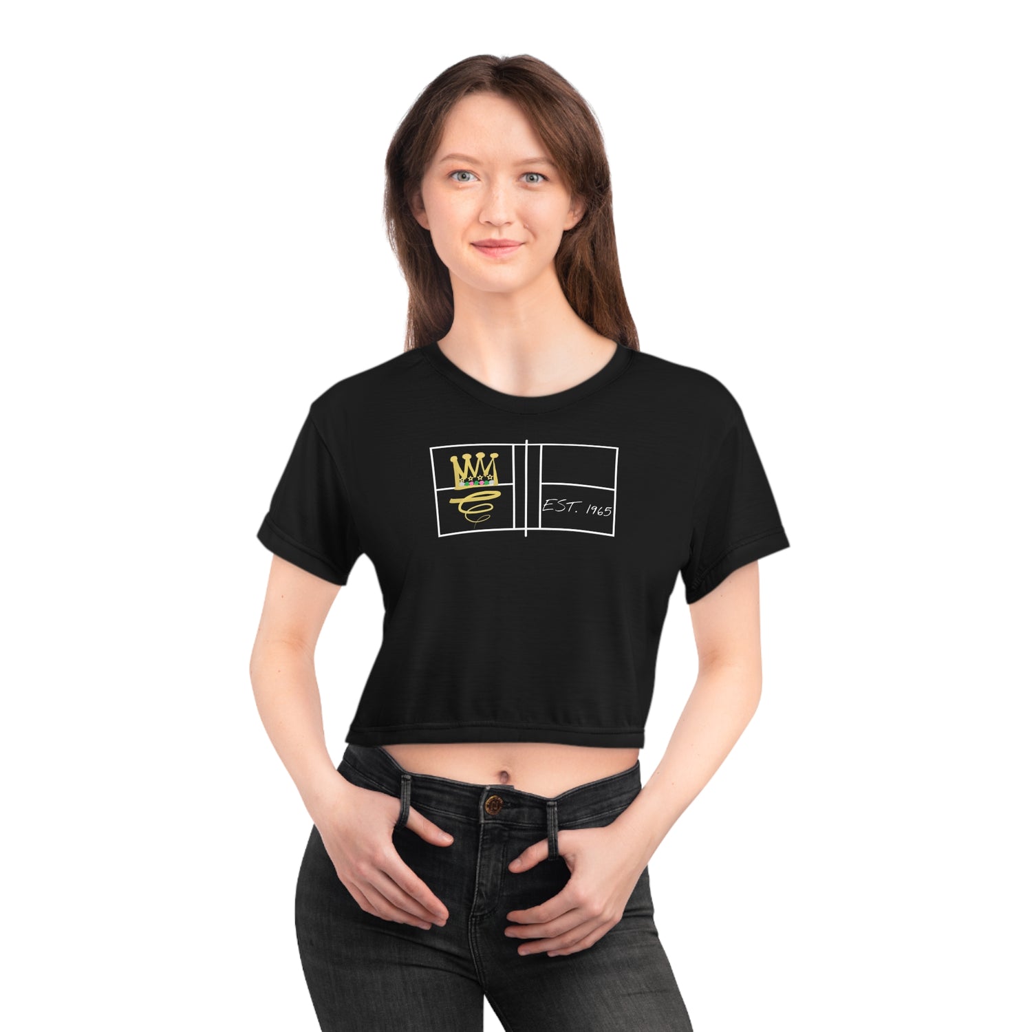 Women's Activewear Crop Tee - Queen of the Court Design