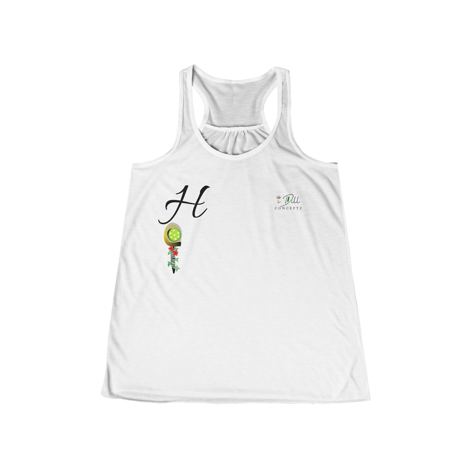 Personalized "H" Initial Pickleball Women's Top Apparel - Monogrammed Flowy Tank Top for Women - Personalized Initial Pickleball Gift