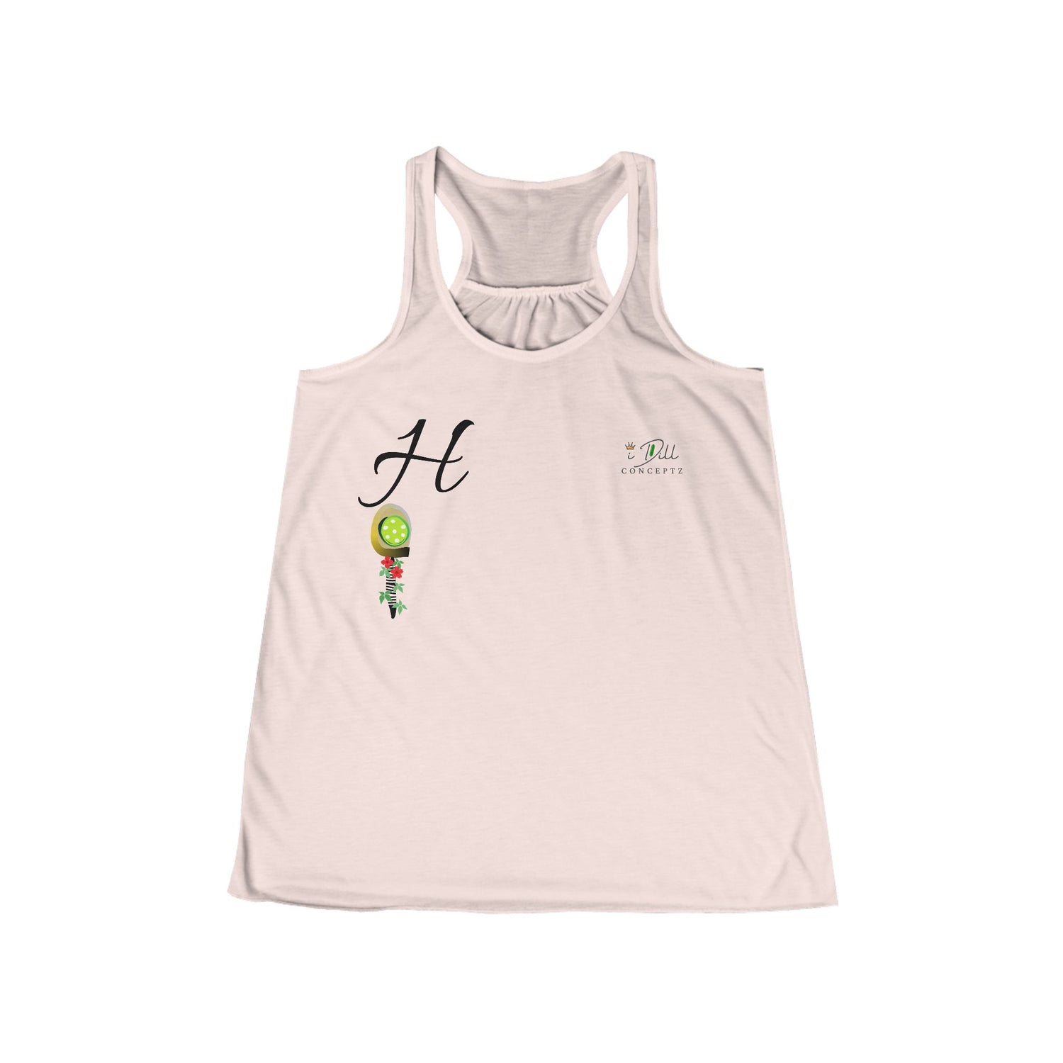 Personalized "H" Initial Pickleball Women's Top Apparel - Monogrammed Flowy Tank Top for Women - Personalized Initial Pickleball Gift