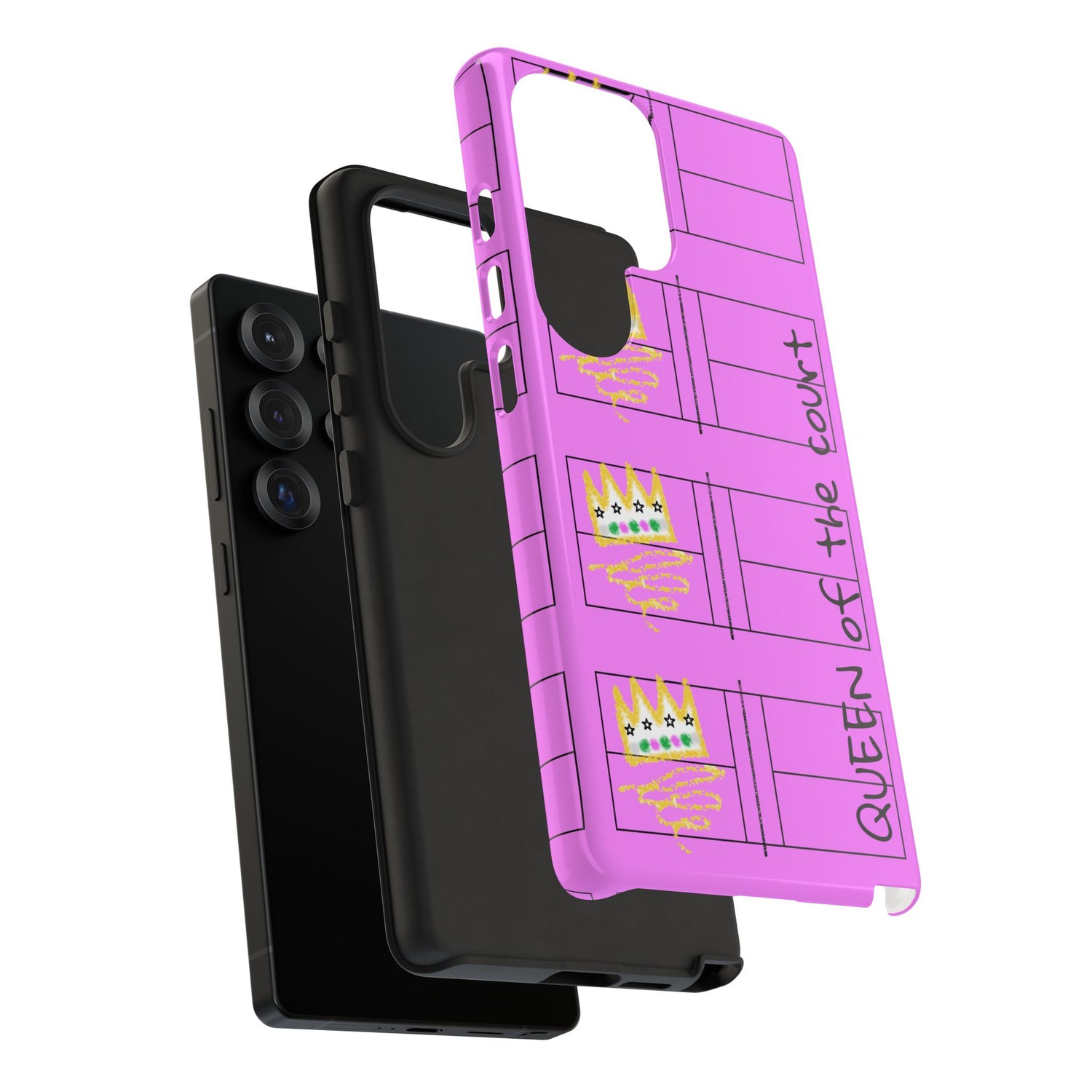 Pickleball Queen of the Court Pink Tough Android Samsung Phone Case - Fun & Durable Sport Accessory