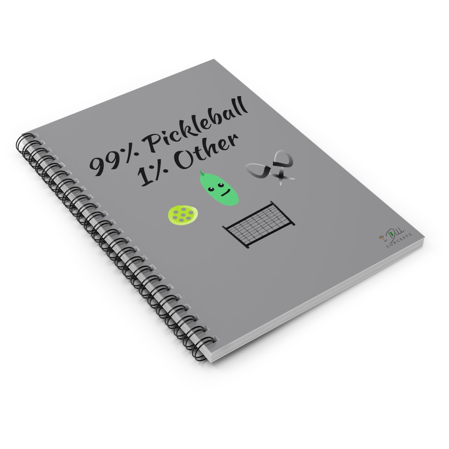 Pickleball Notebook - Ruled Line - '99% Pickleball 1% Other' Design