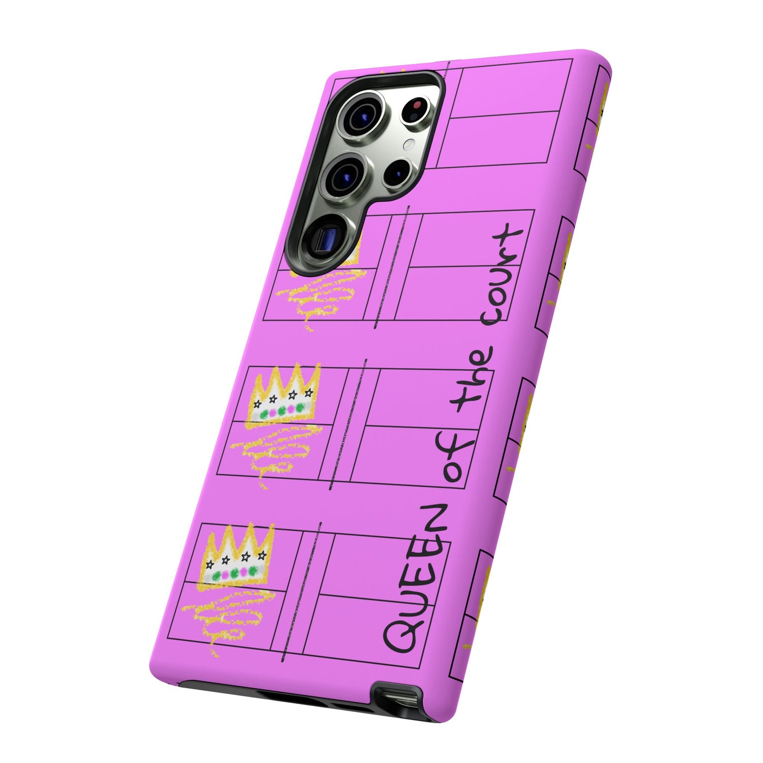 Pickleball Queen of the Court Pink Tough Android Samsung Phone Case - Fun & Durable Sport Accessory