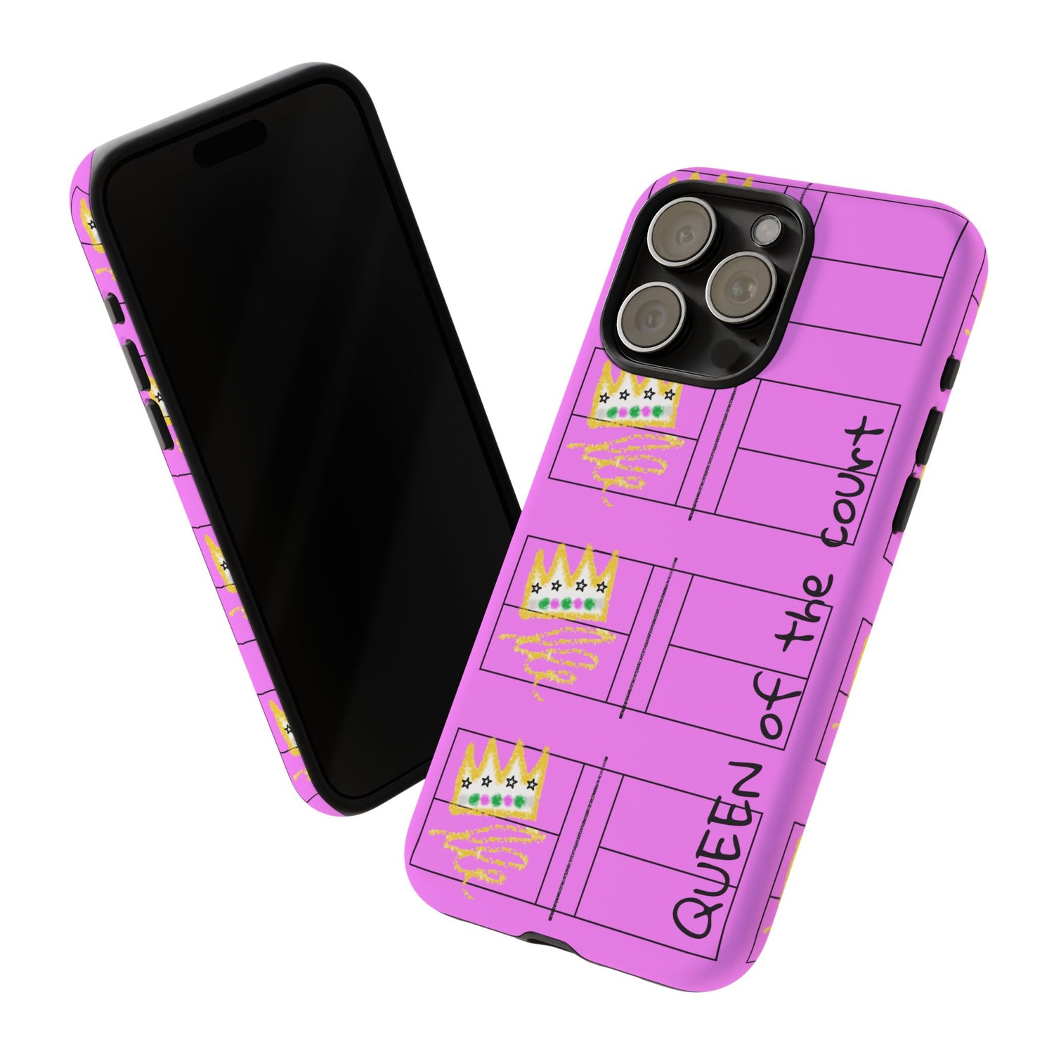 Pickleball Queen of the Court Pink Tough iPhone Case - Fun & Durable Sport Accessory