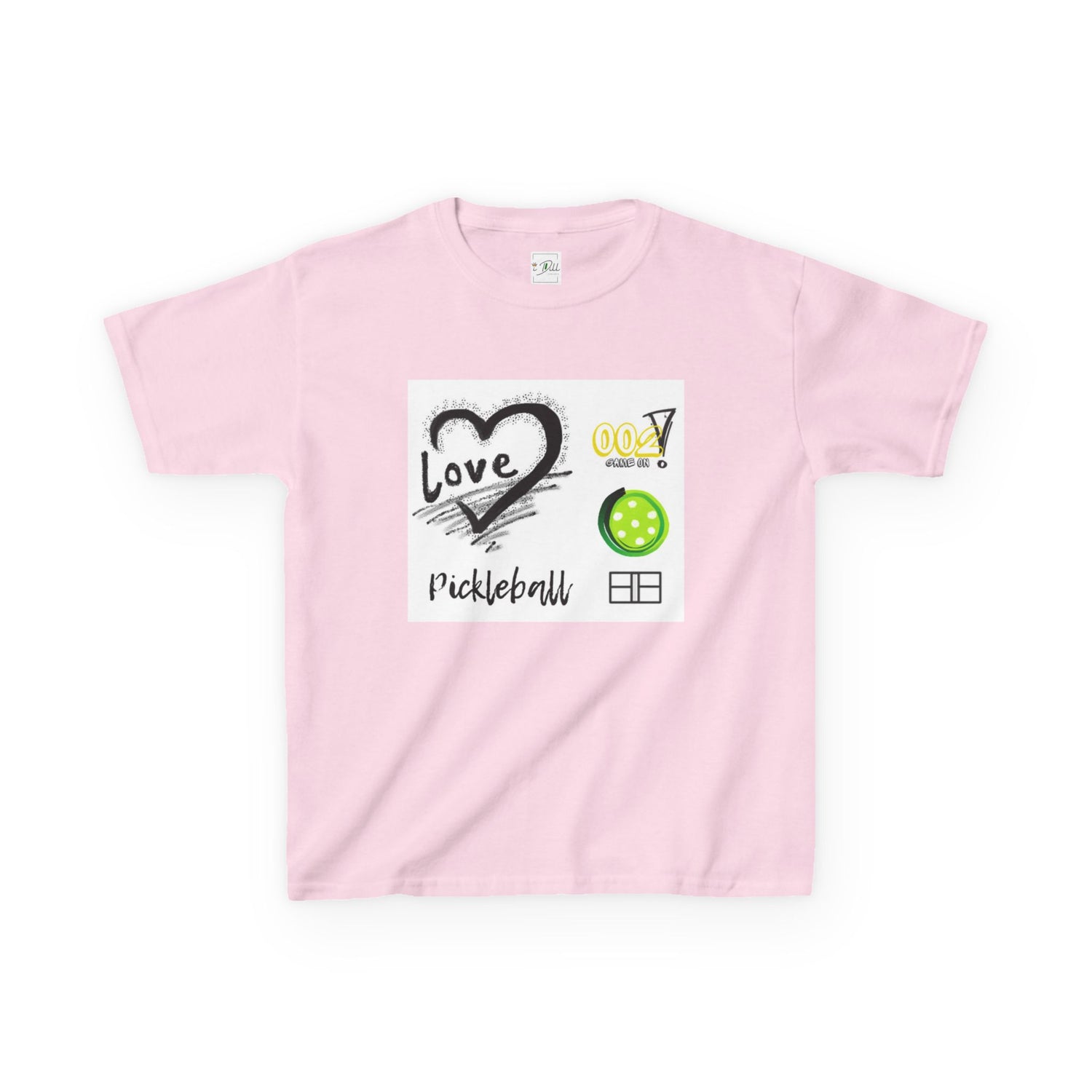 Kids Pickleball Love Tee - Fun & Sporty Cotton T-Shirt for Young Athletes