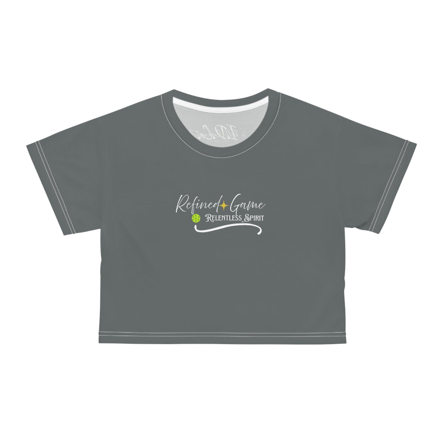 Pickleball Women's Crop Tee - Refined Game & Relentless Spirit Design